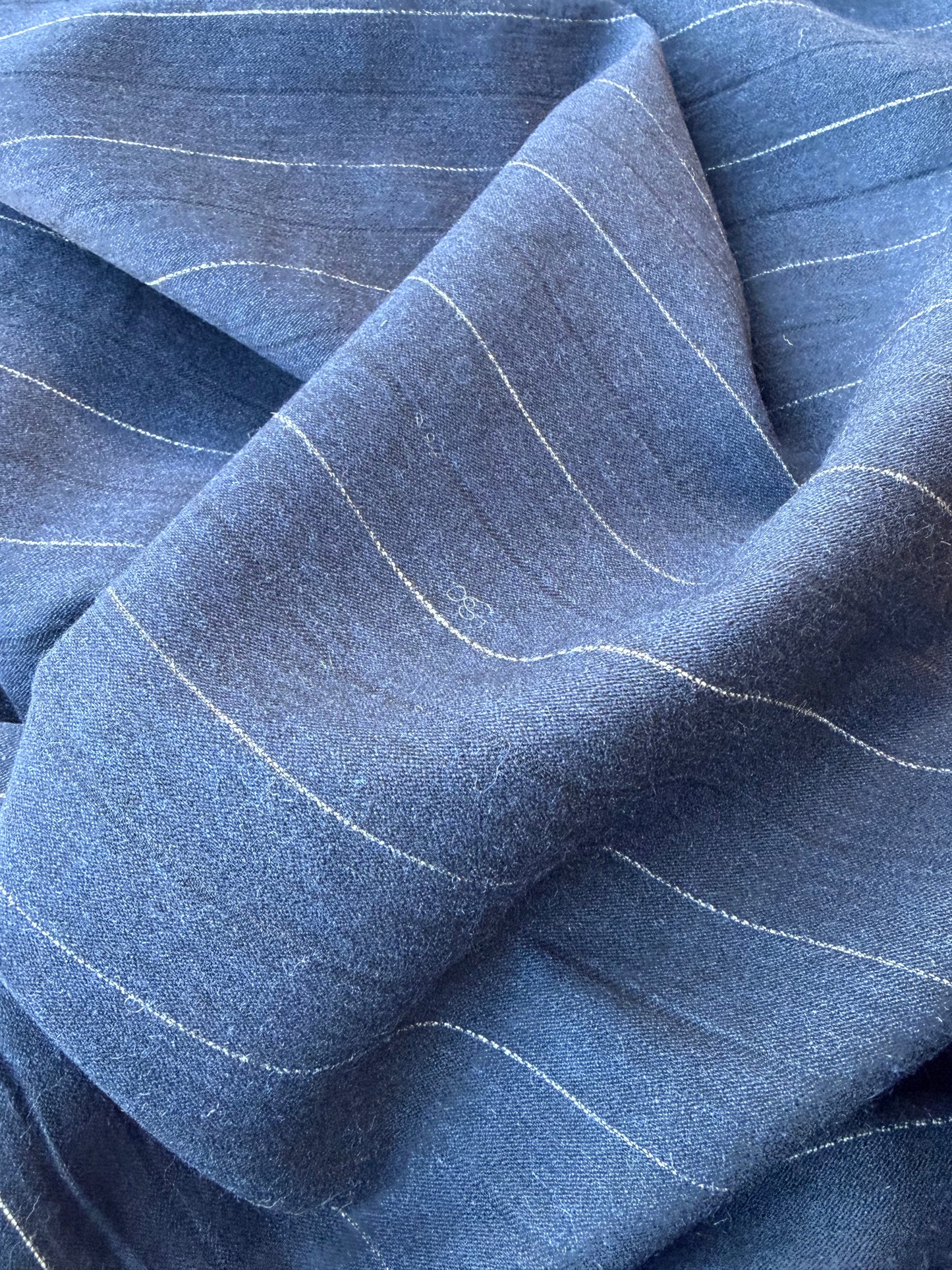 GAIL 011 wool suitingg stripes navy