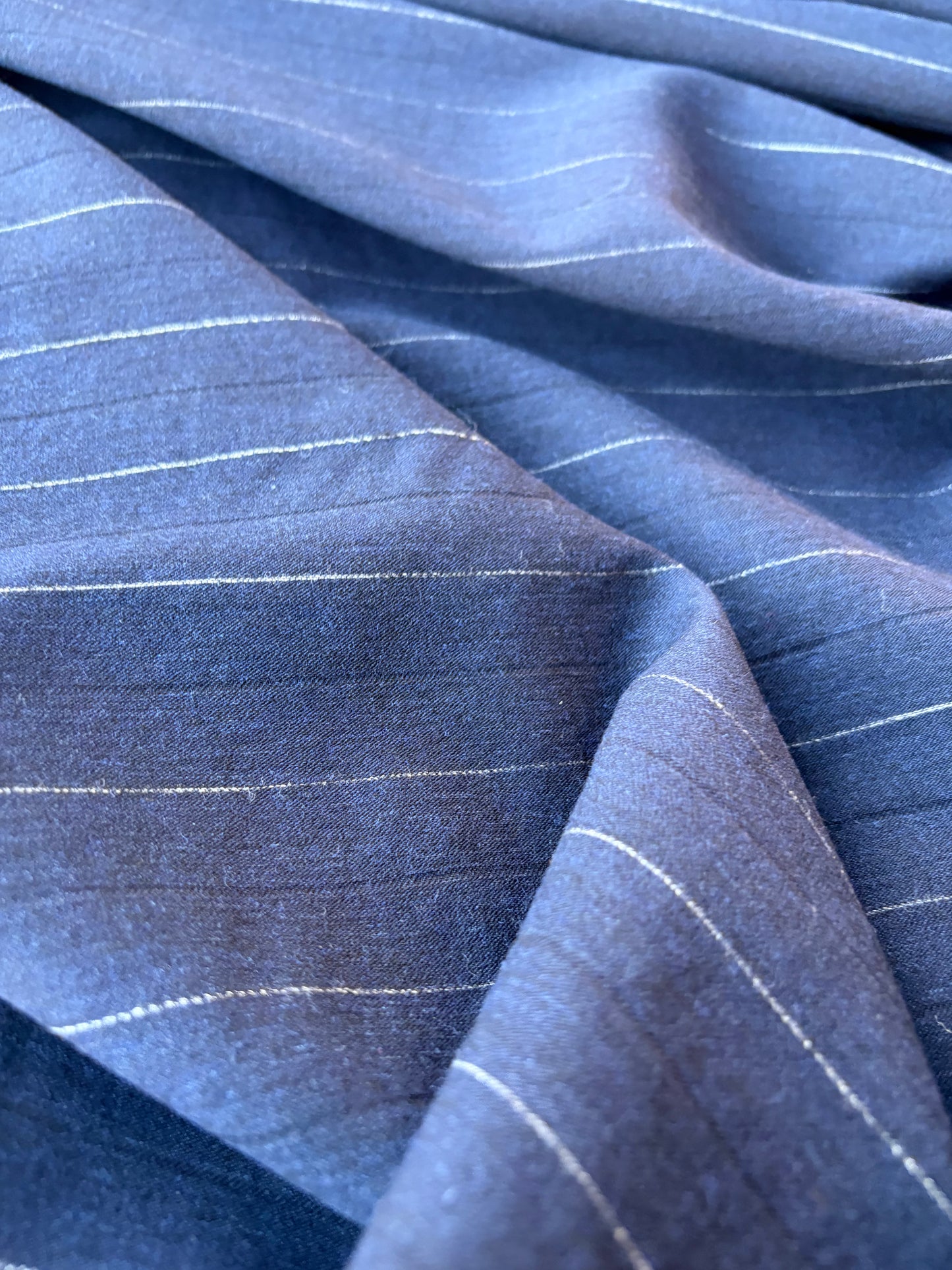 GAIL 011 wool suitingg stripes navy