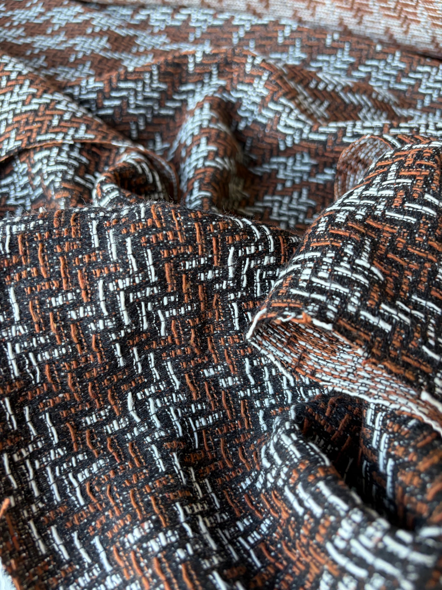 CELIA 053 cot jacquard tweed black/brown
