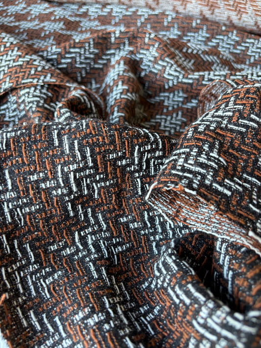CELIA 053 cot jacquard tweed black/brown
