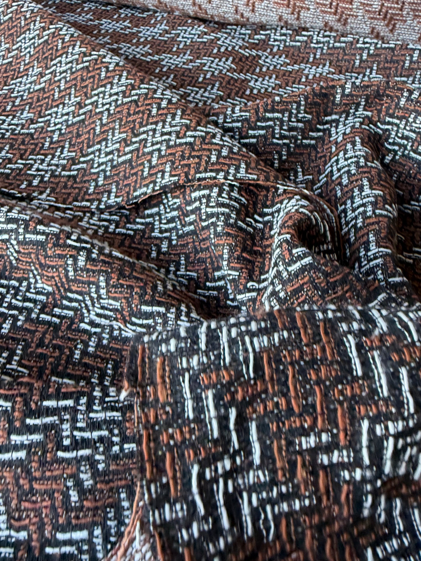 CELIA 053 cot jacquard tweed black/brown