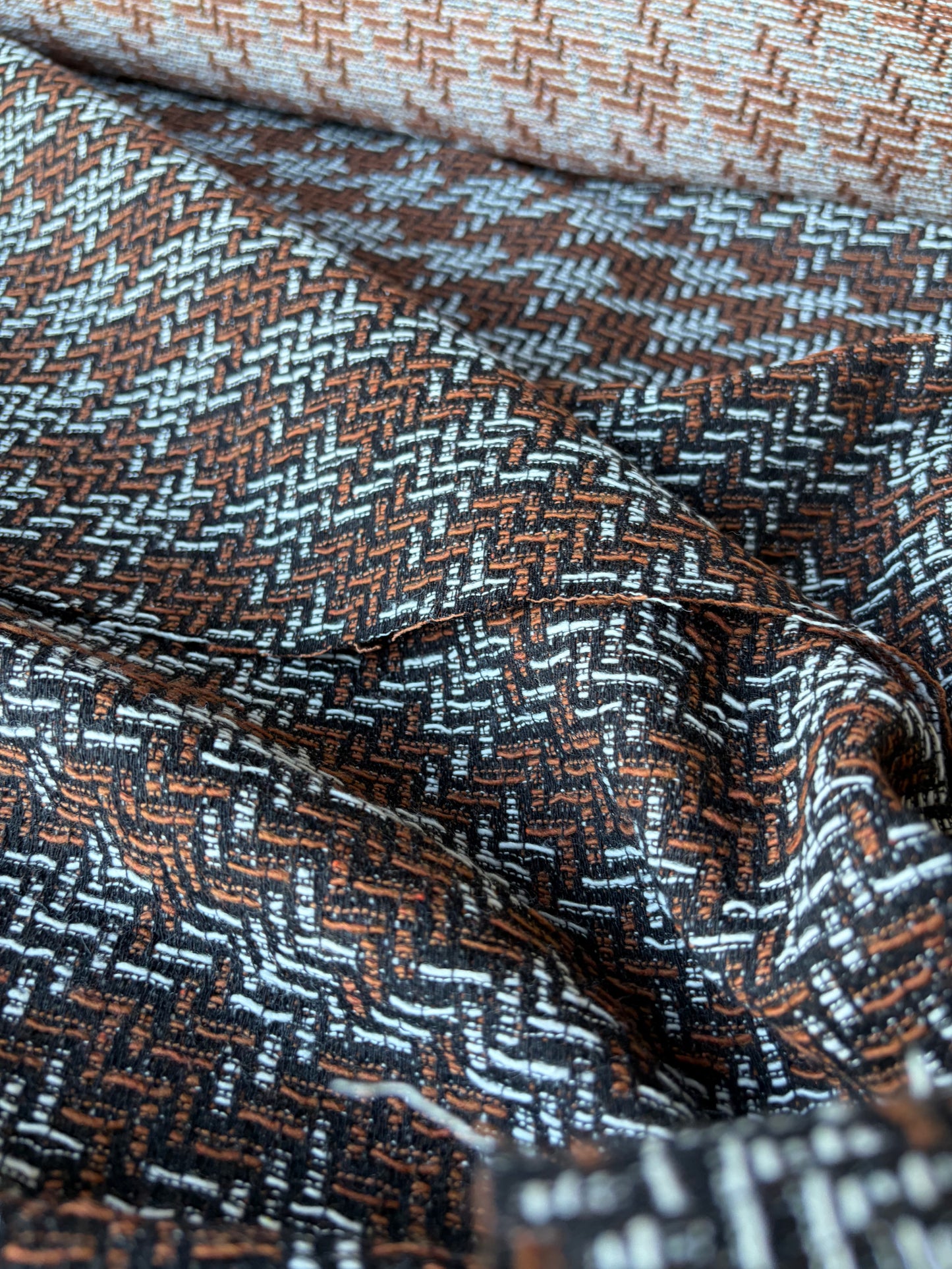 CELIA 053 cot jacquard tweed black/brown