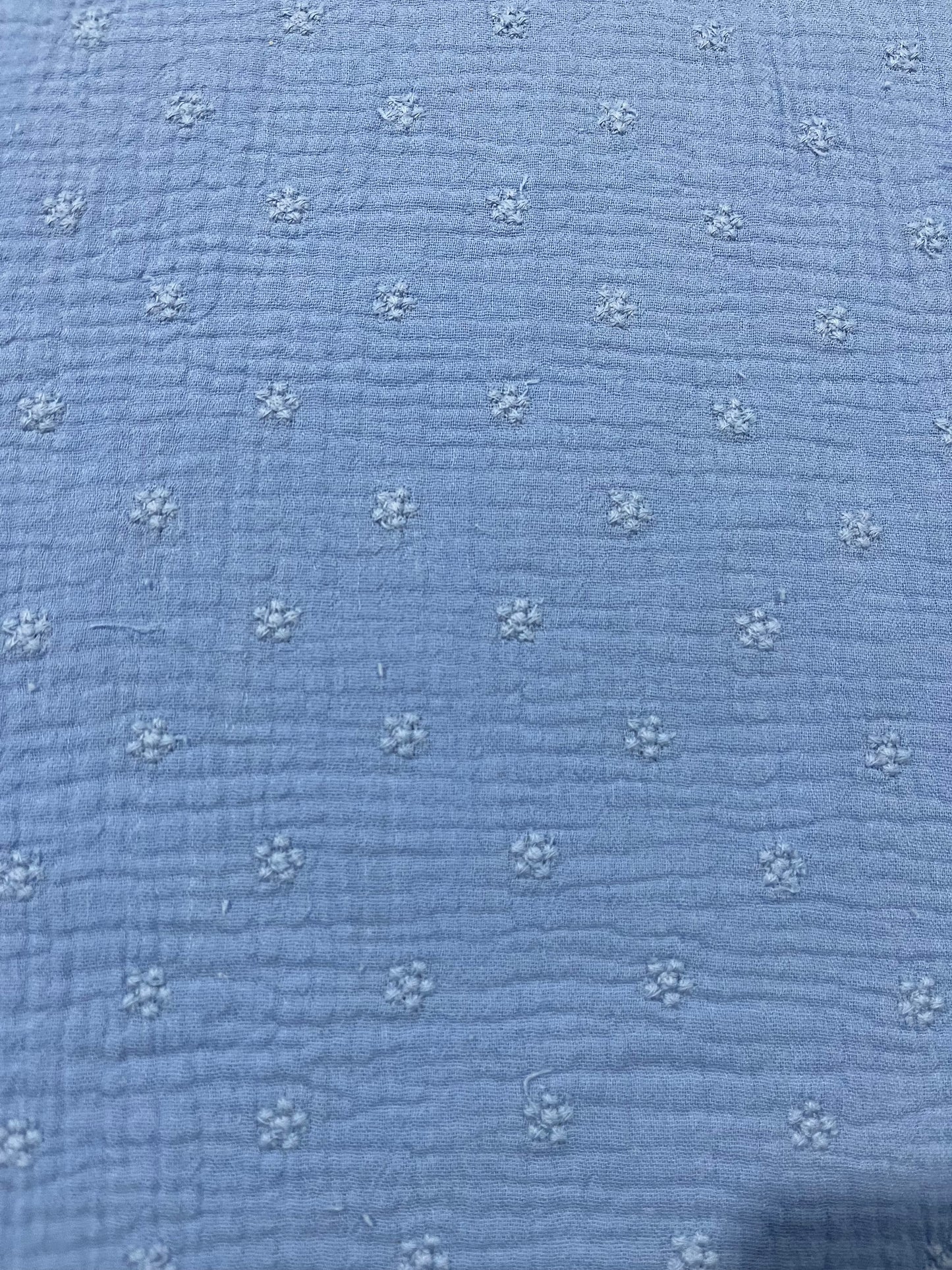 Soft Origin 023 double gauze embroidery cornflower blue