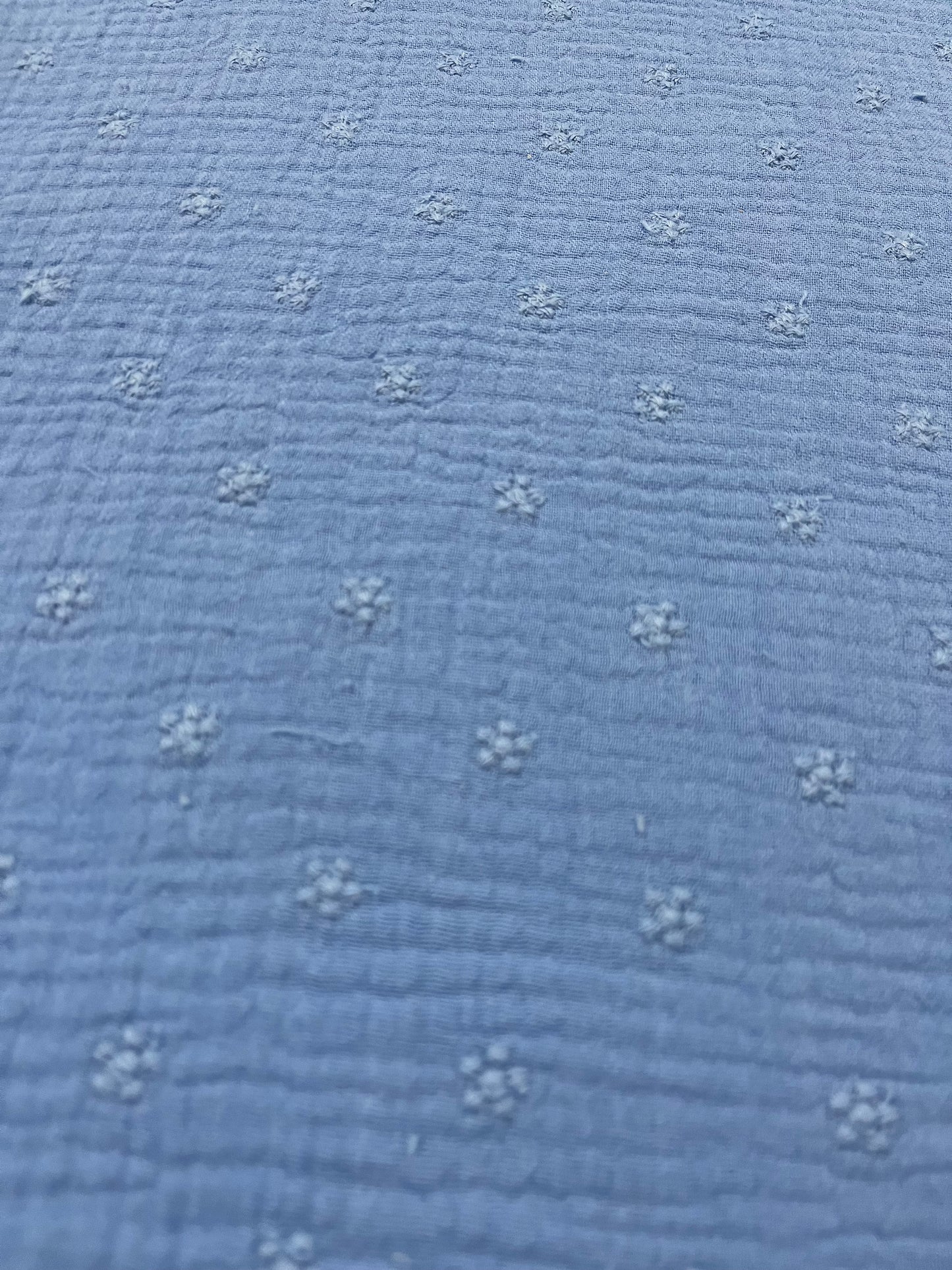 Soft Origin 023 double gauze embroidery cornflower blue