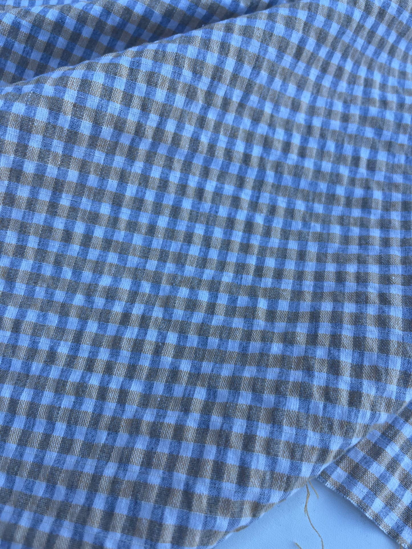 NENA 047 cotton seersucker lyellow/grey