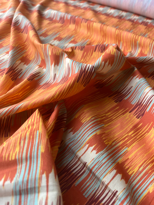 MAYA 017 silky poplin abstract ikat