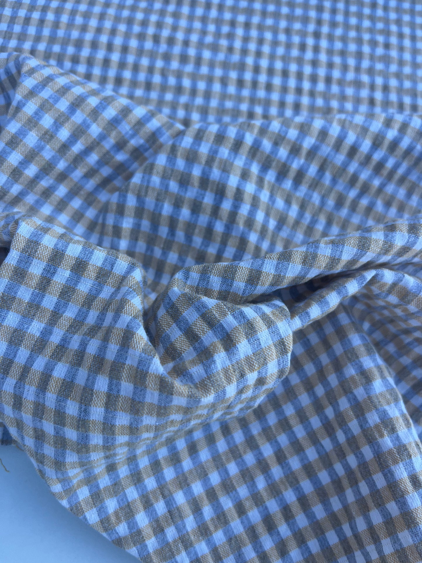 NENA 047 cotton seersucker lyellow/grey