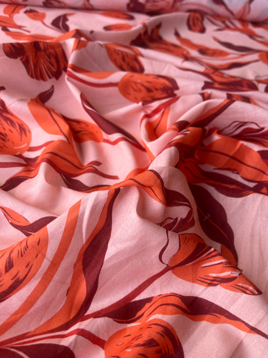MAYA 018 cotton voile tulip flowers