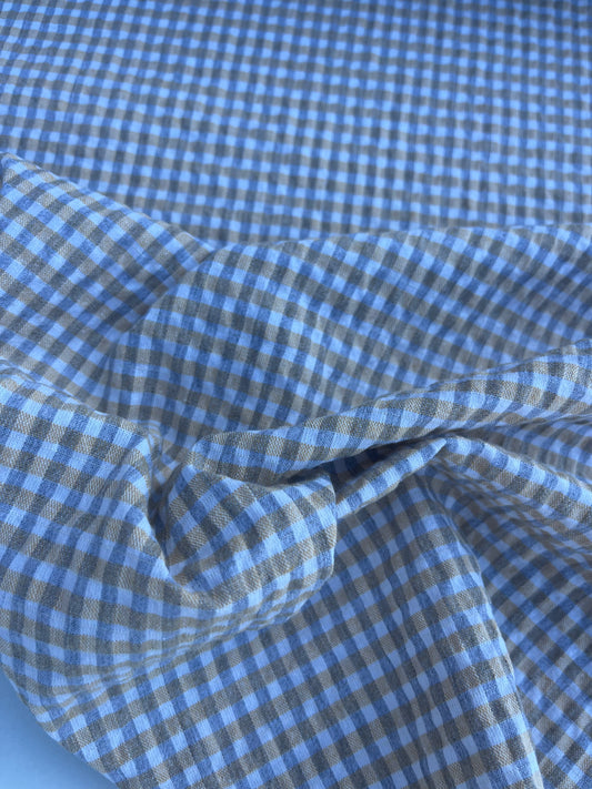 NENA 047 cotton seersucker lyellow/grey