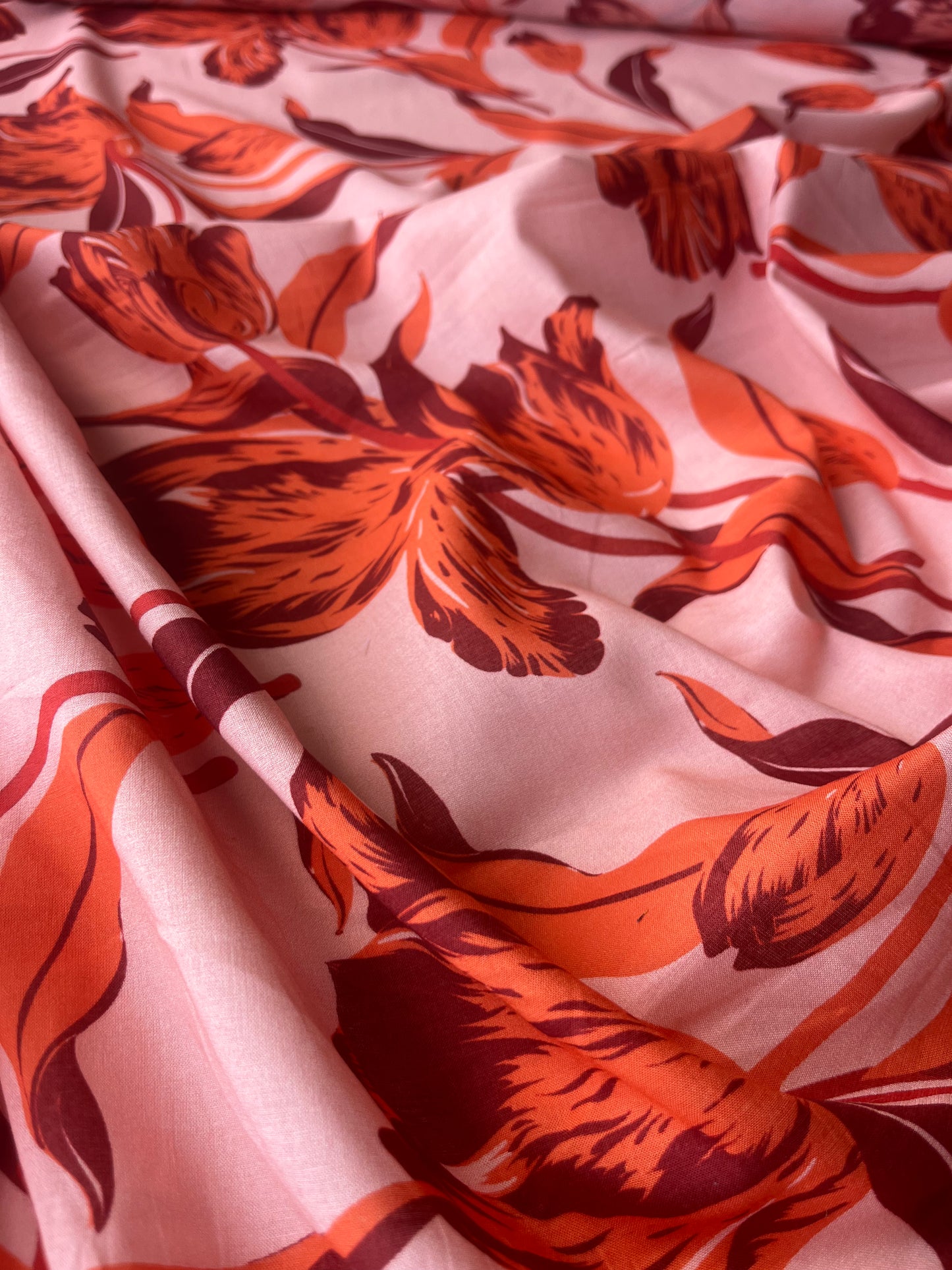 MAYA 018 cotton voile tulip flowers