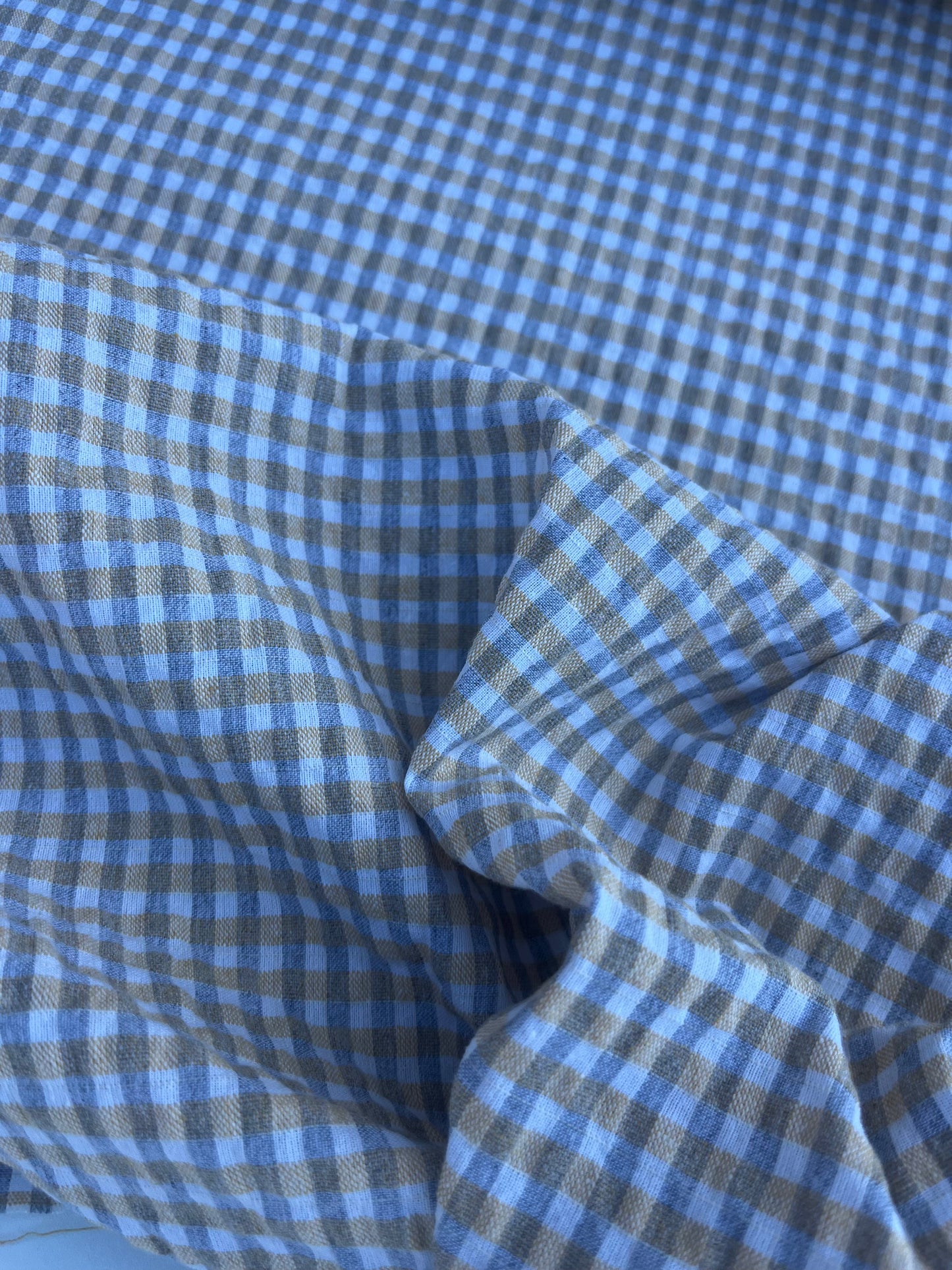 NENA 047 cotton seersucker lyellow/grey