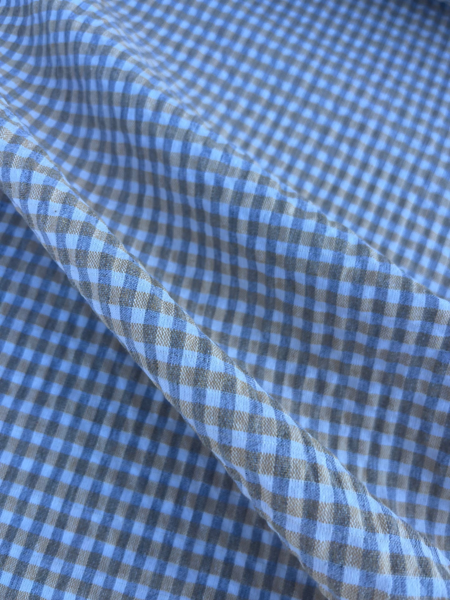 NENA 047 cotton seersucker lyellow/grey