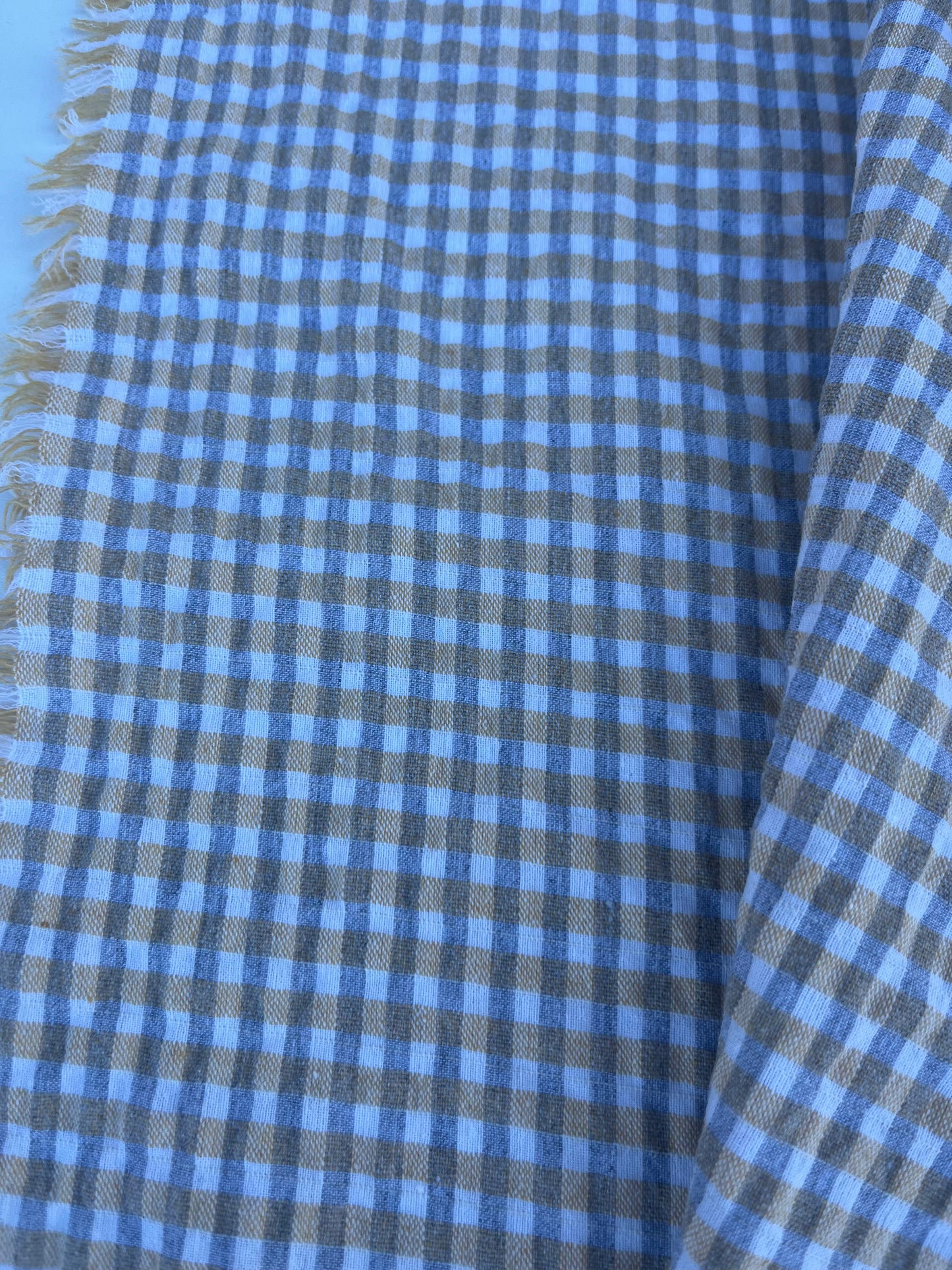 NENA 047 cotton seersucker lyellow/grey