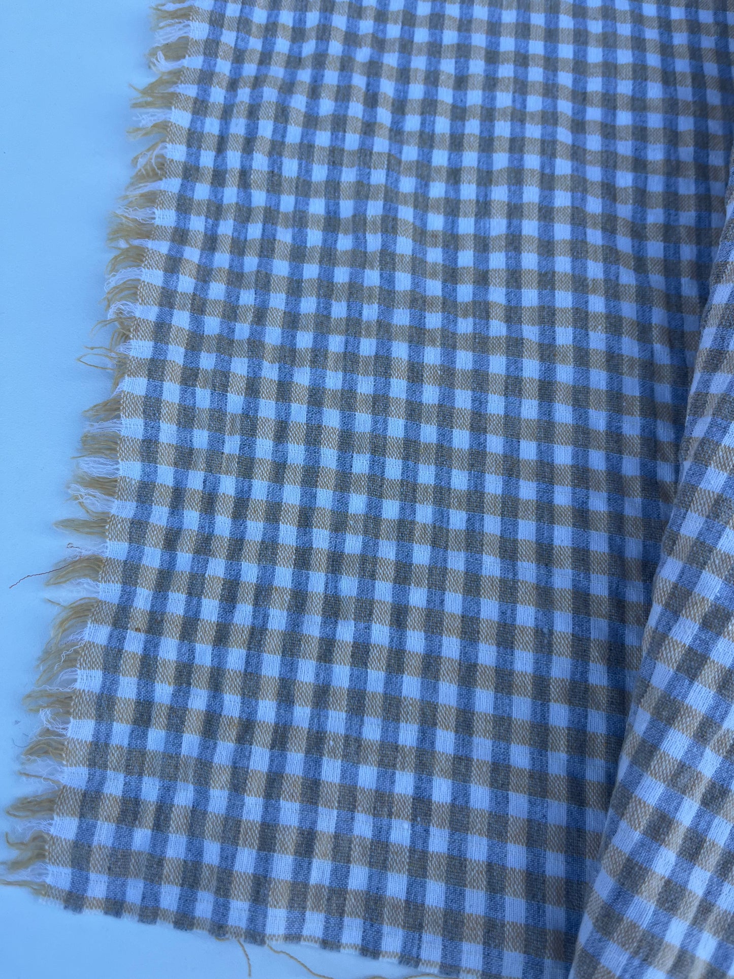 NENA 047 cotton seersucker lyellow/grey