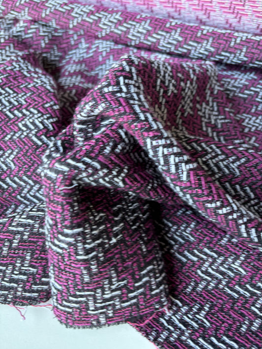 CELIA 054 cot jacquard tweed black/pink