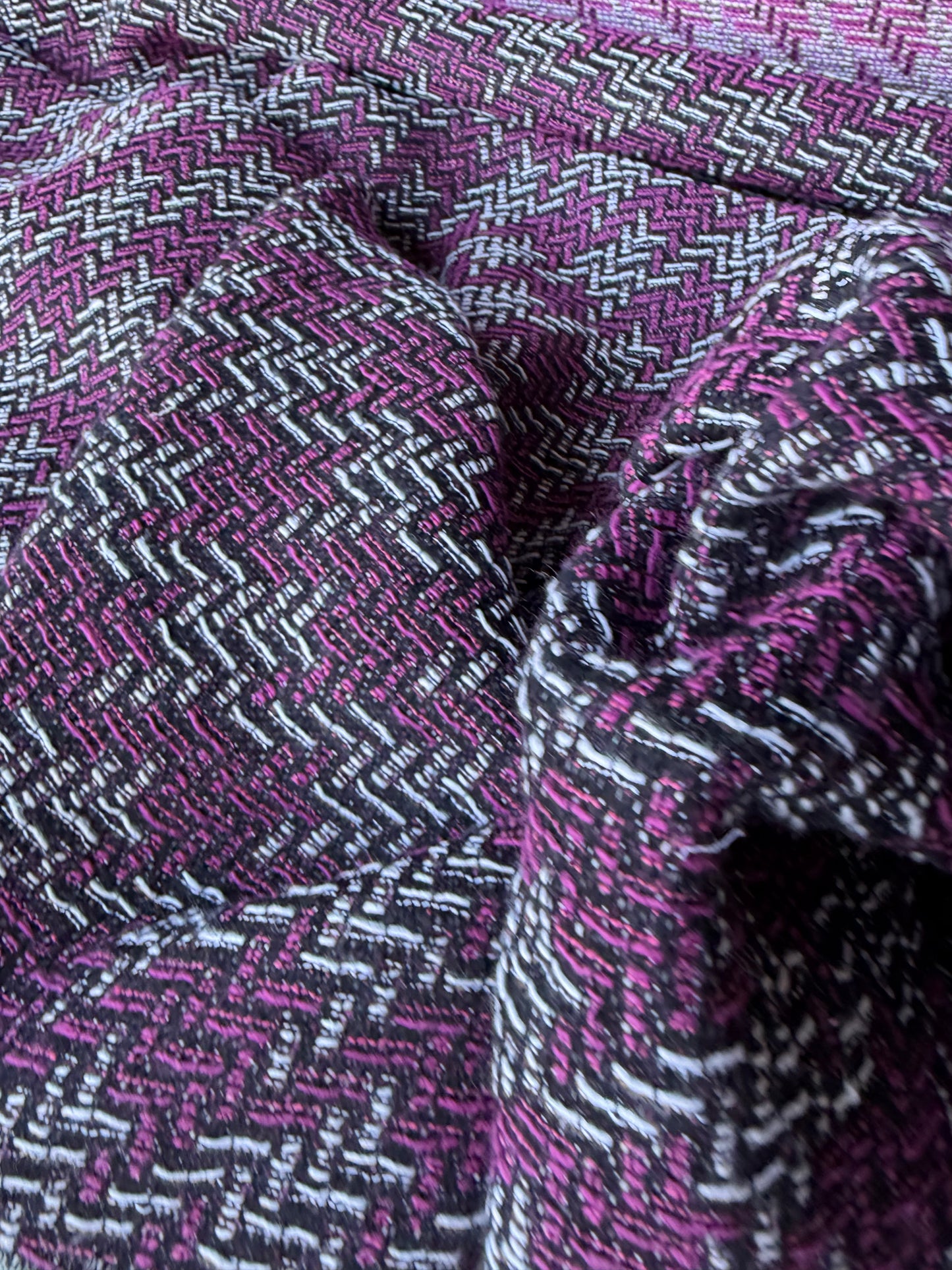 CELIA 054 cot jacquard tweed black/pink