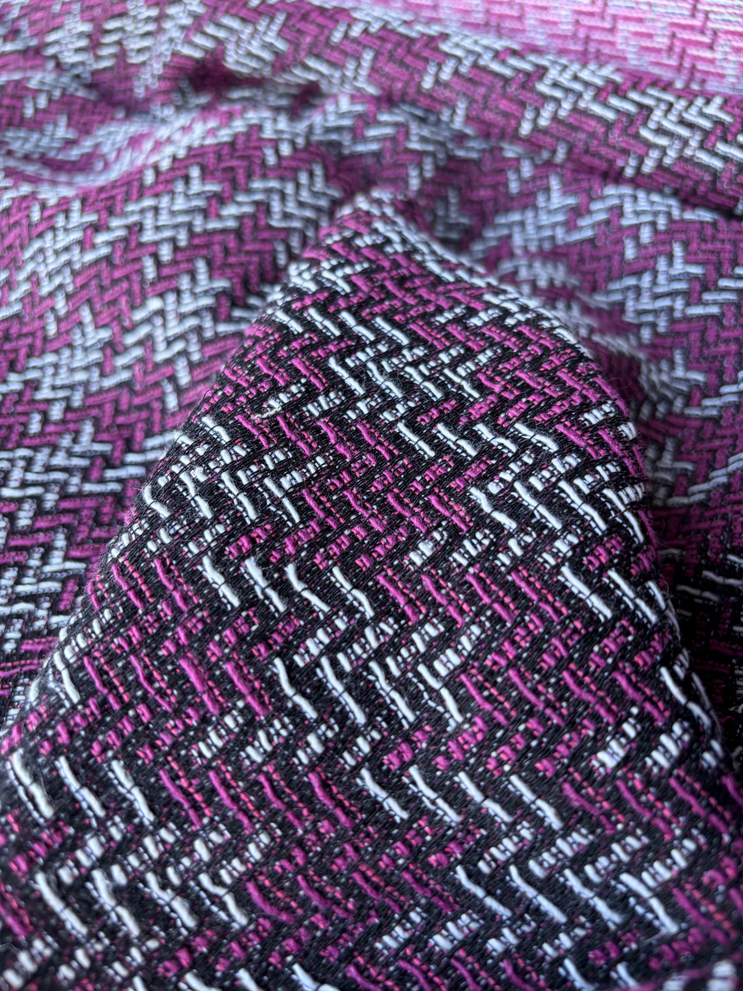 CELIA 054 cot jacquard tweed black/pink