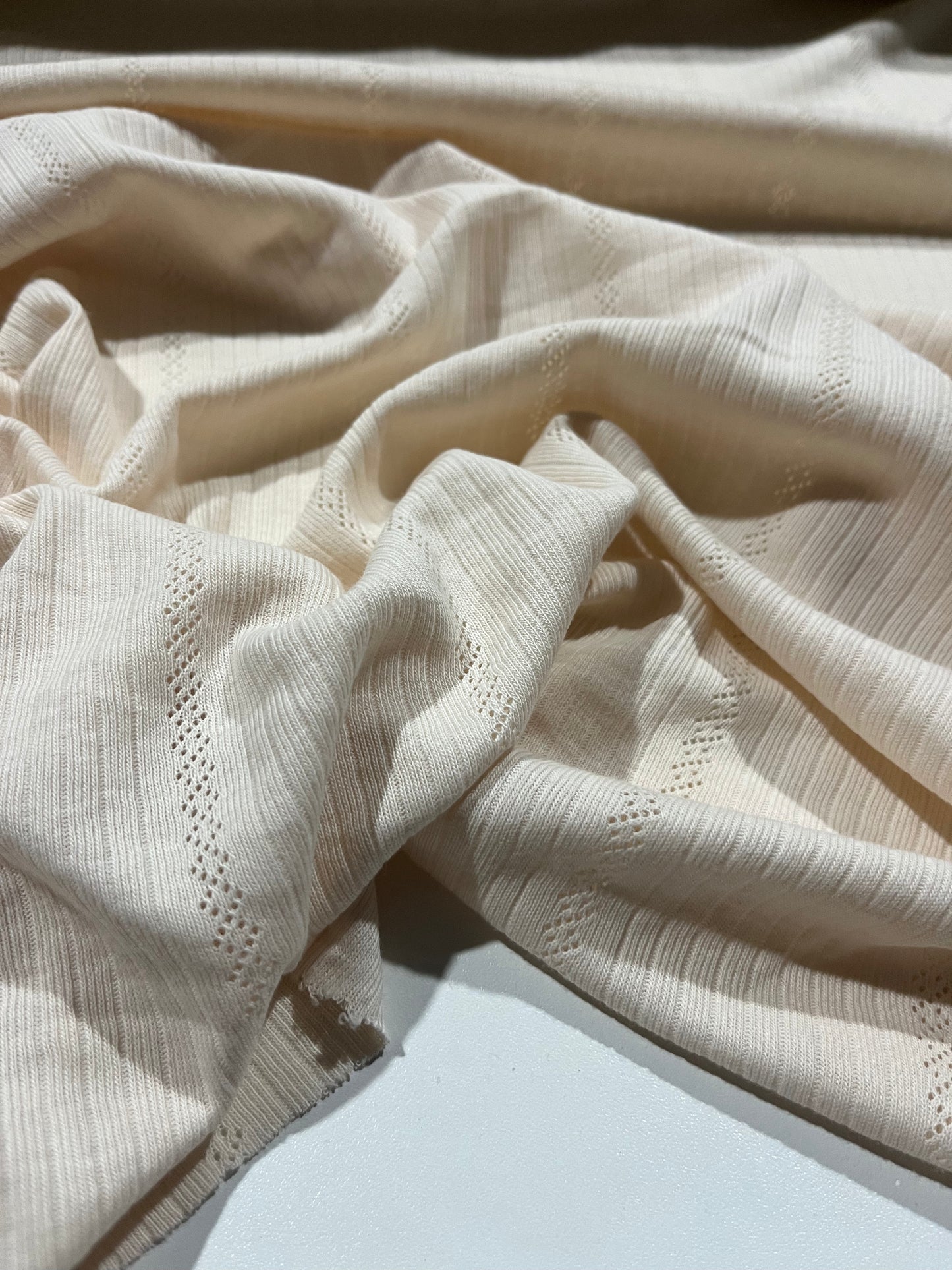 Soft Origin 027 cotton jersey ajouré cream