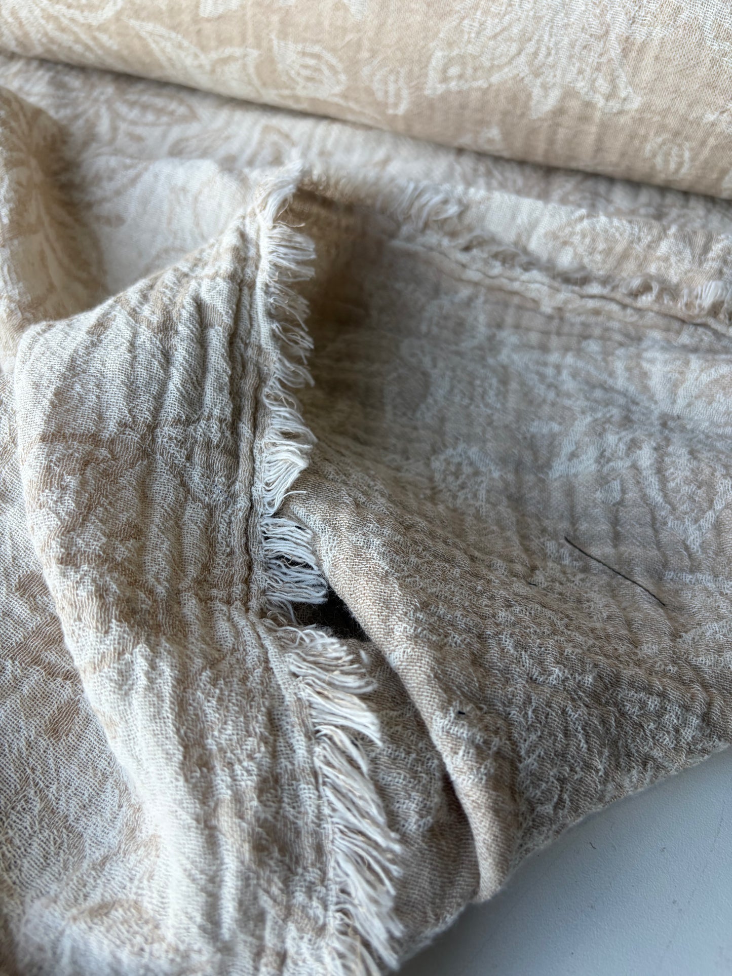 JEAN 001 double gauze embroidery naturel