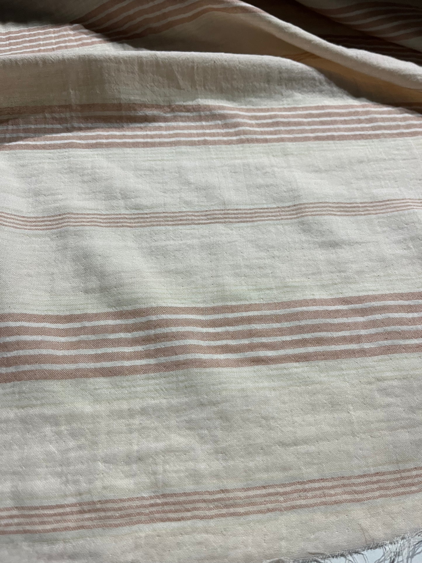 Soft Origin 030 double gauze stripes soft pink