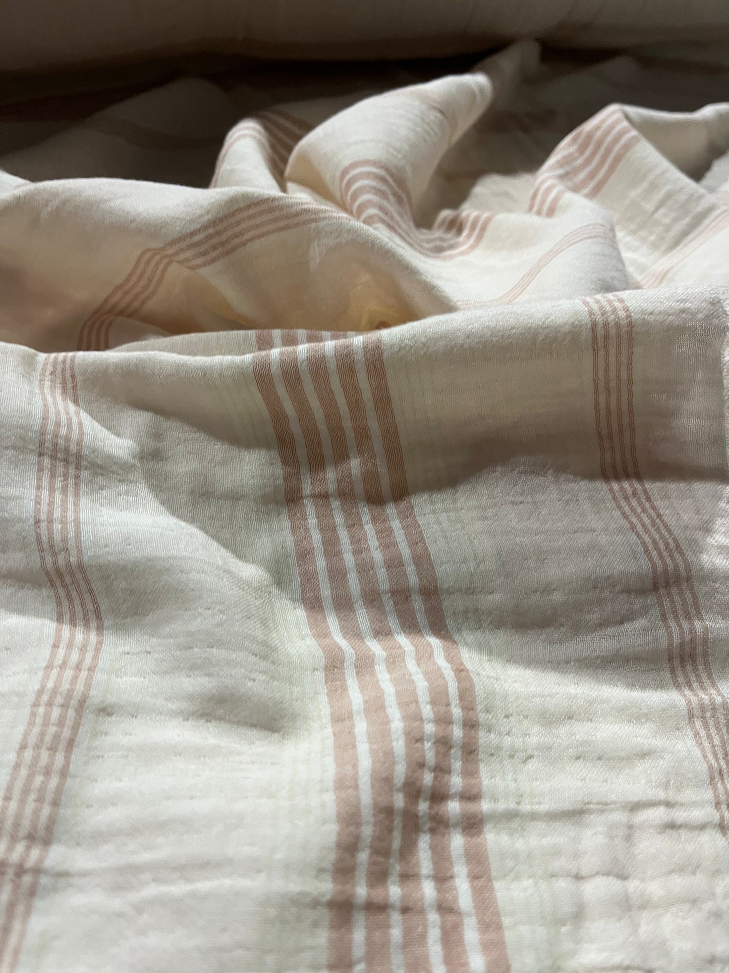 Soft Origin 030 double gauze stripes soft pink