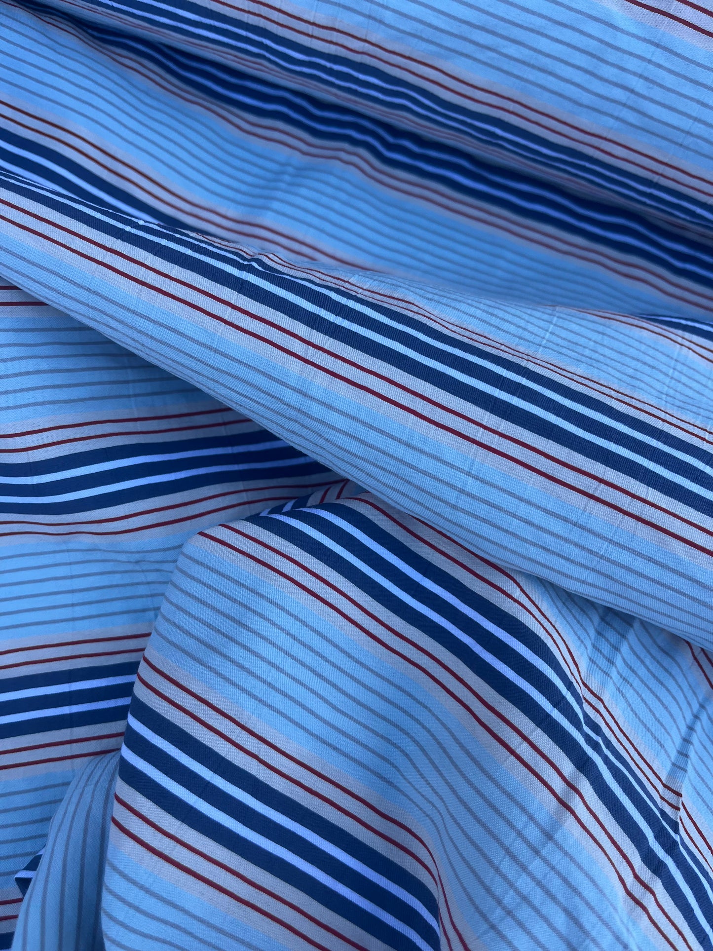 NENA 051 colourwoven cotton stripe blue/navy/red