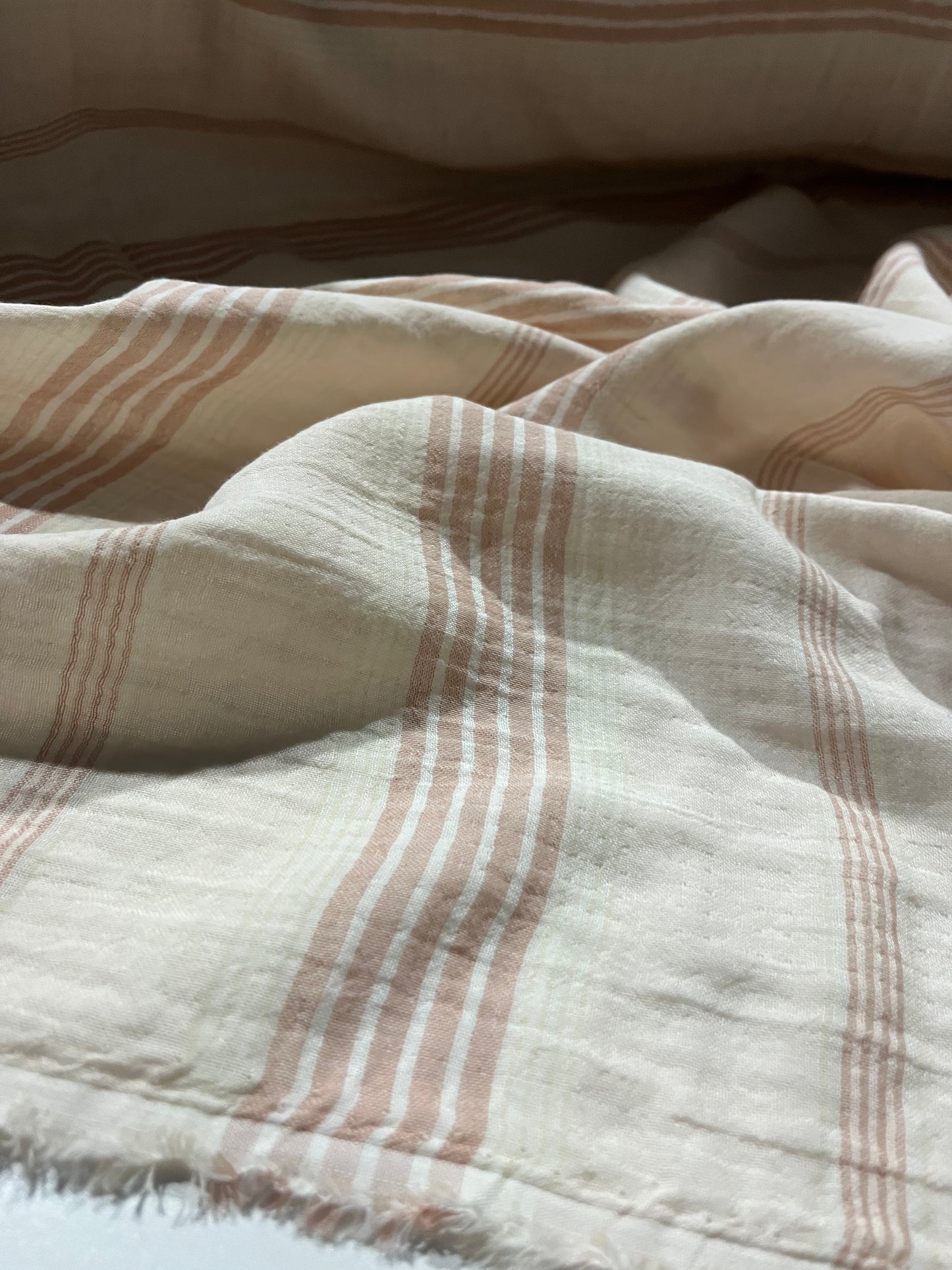 Soft Origin 030 double gauze stripes soft pink