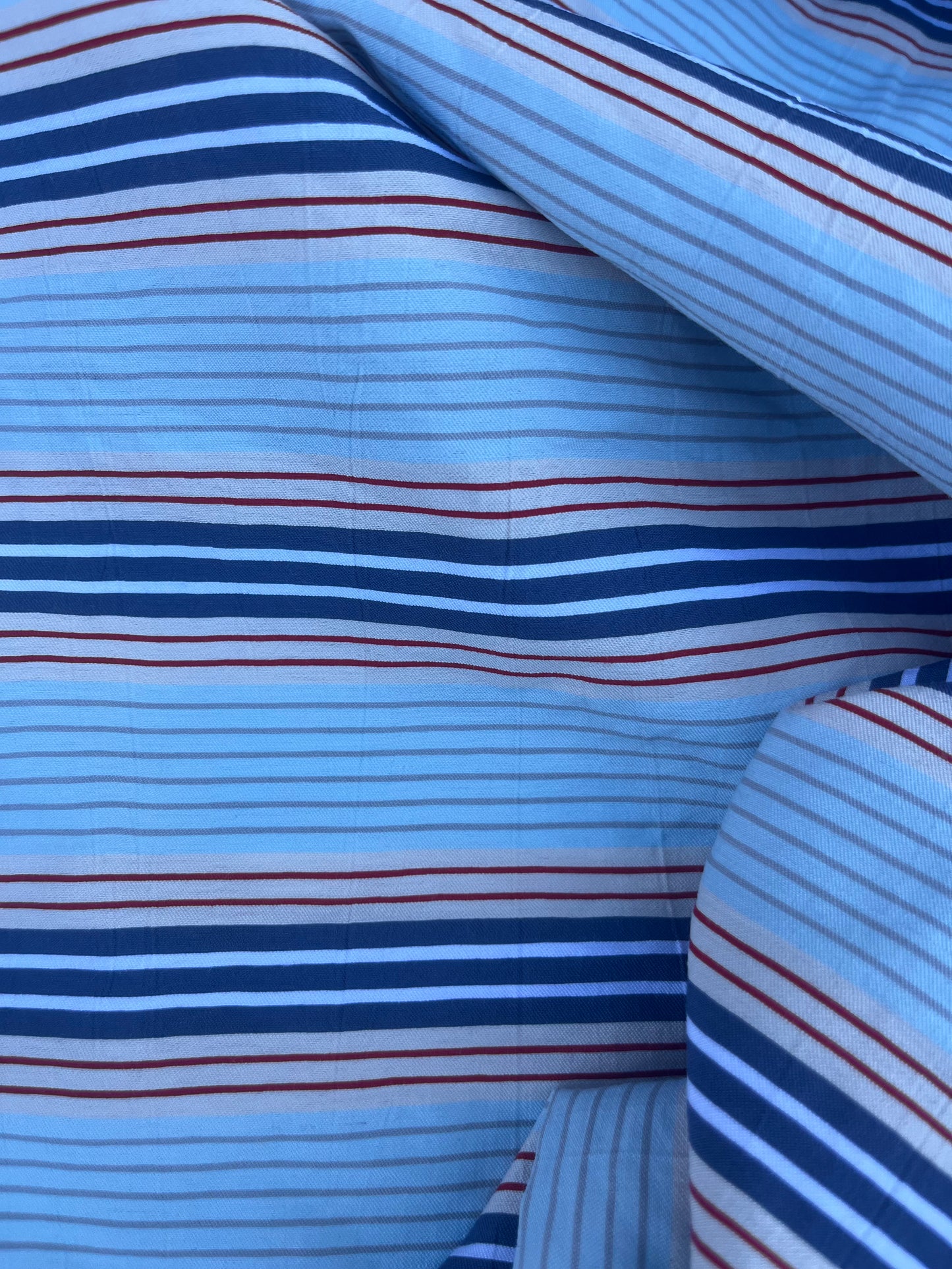 NENA 051 colourwoven cotton stripe blue/navy/red