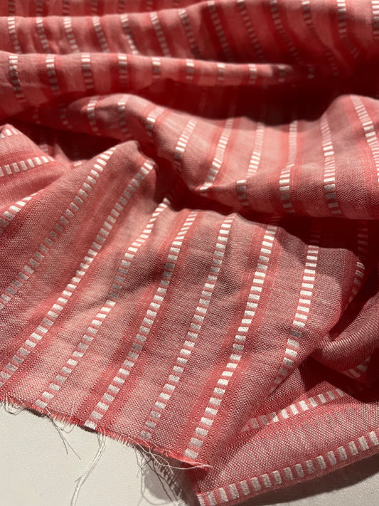 Soft Origin 031 woven cotton stripes pink