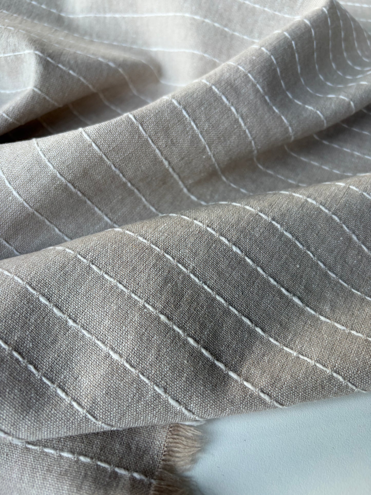 JEAN 005 linen/cotton chiné stripes