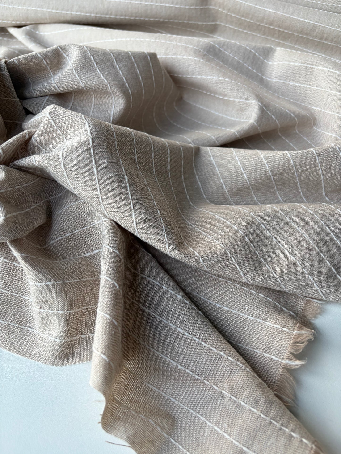 JEAN 005 linen/cotton chiné stripes