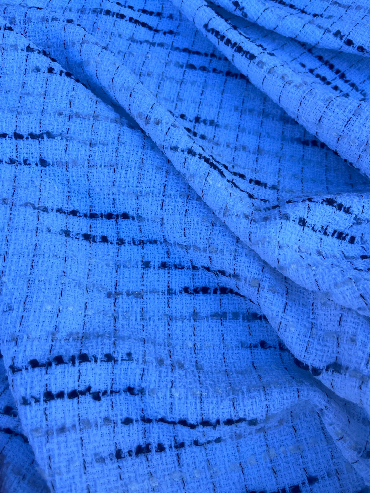 NENA 053 cotton tweed white black/grey stripes