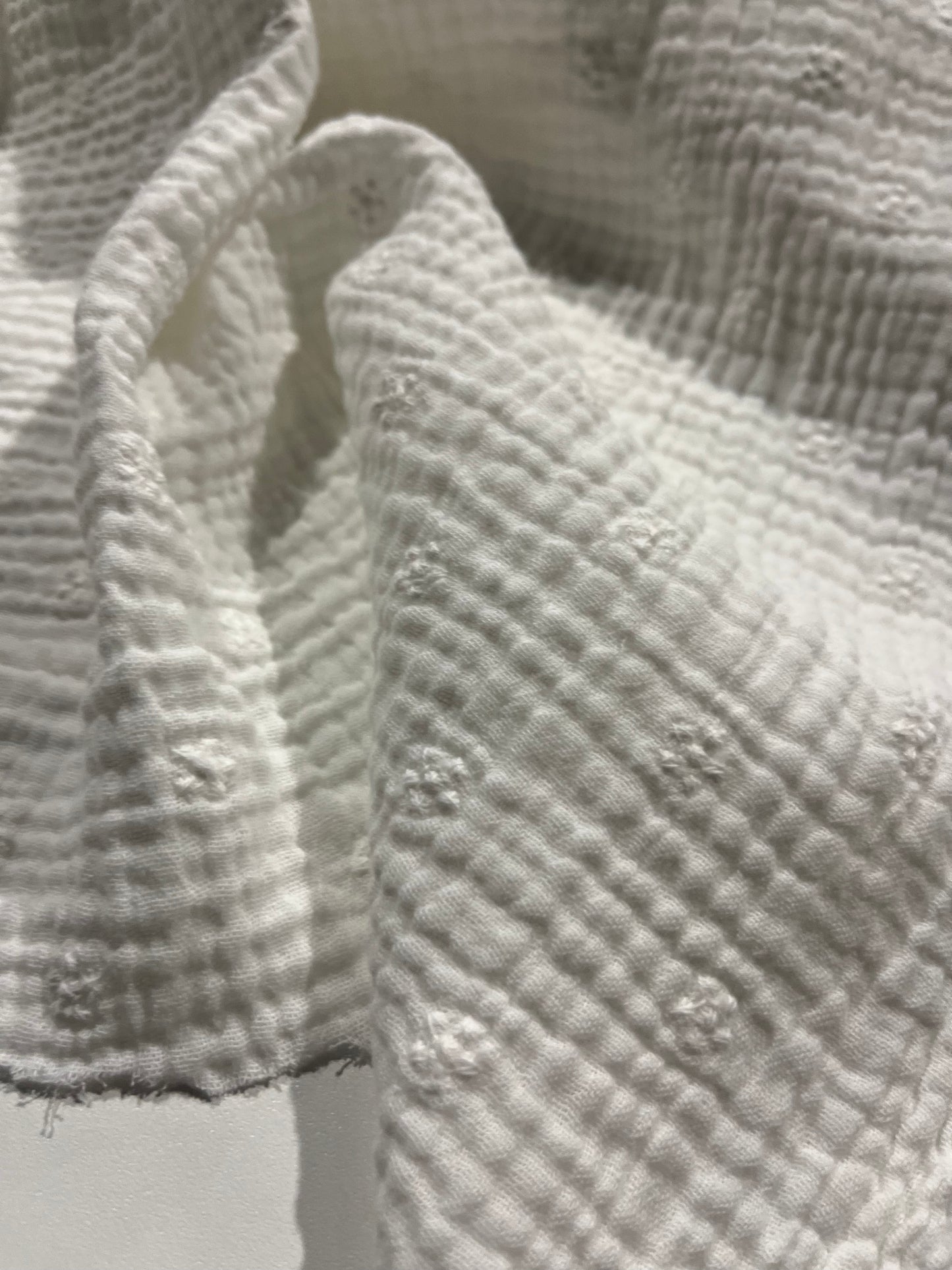 Soft Origin 033 double gauze embroidery white