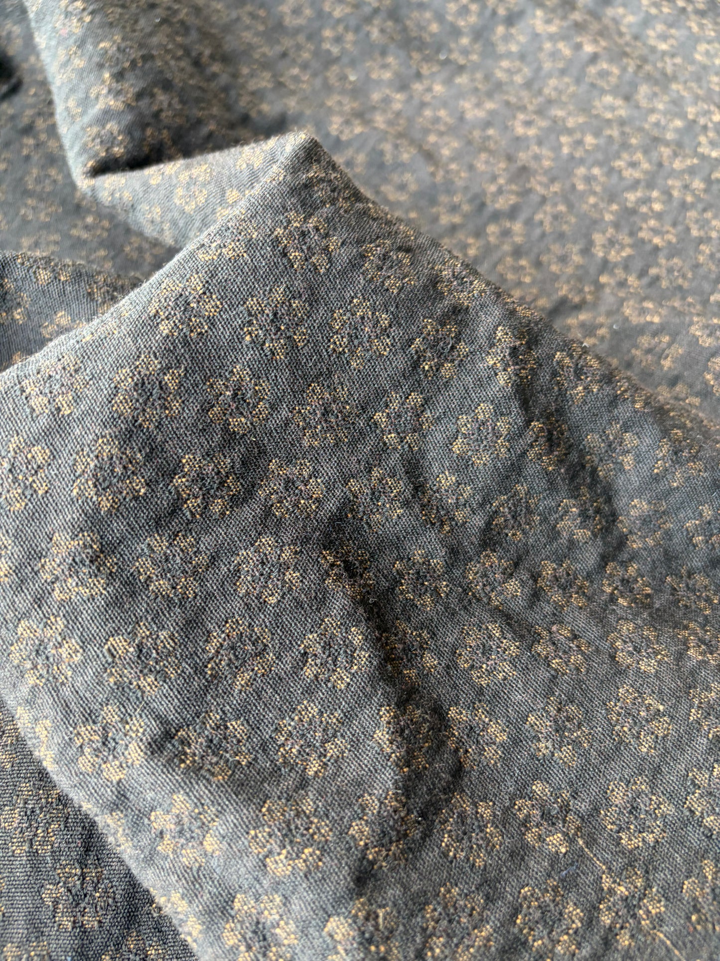 JEAN 007  cotton jacquard brown flower 1