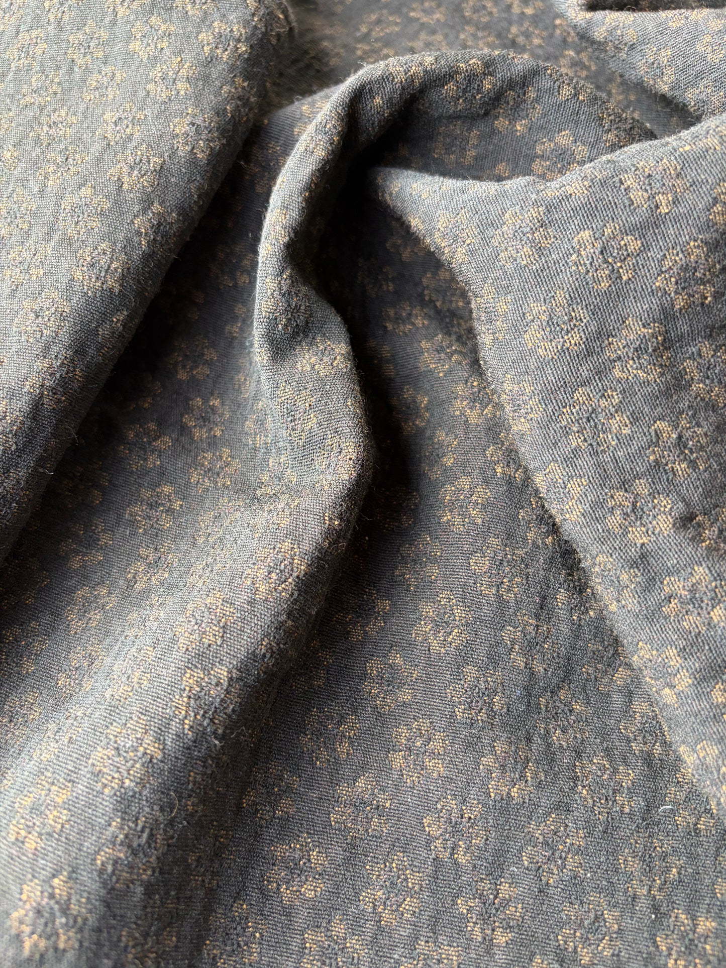 JEAN 007  cotton jacquard brown flower 1