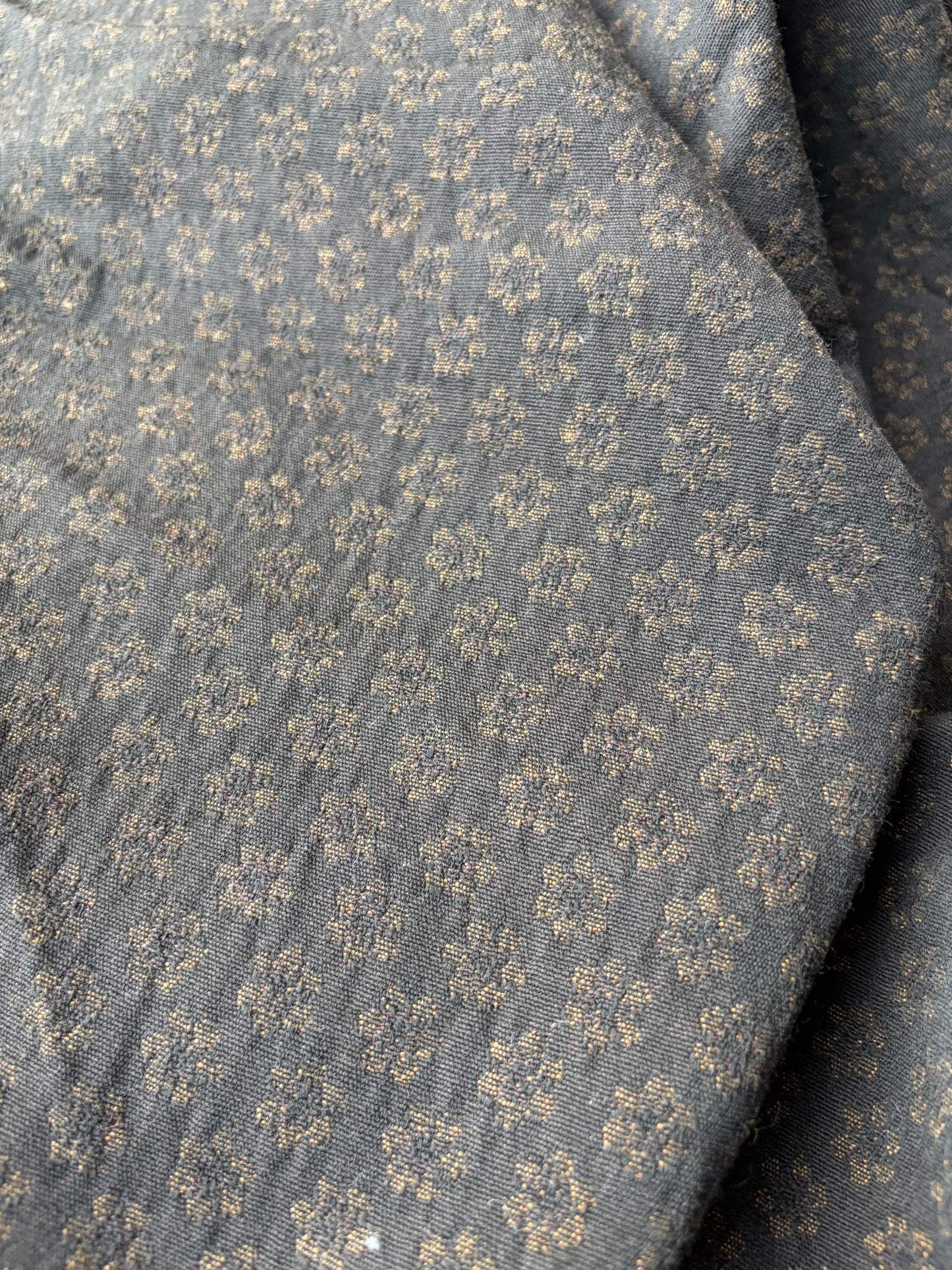 JEAN 007  cotton jacquard brown flower 1
