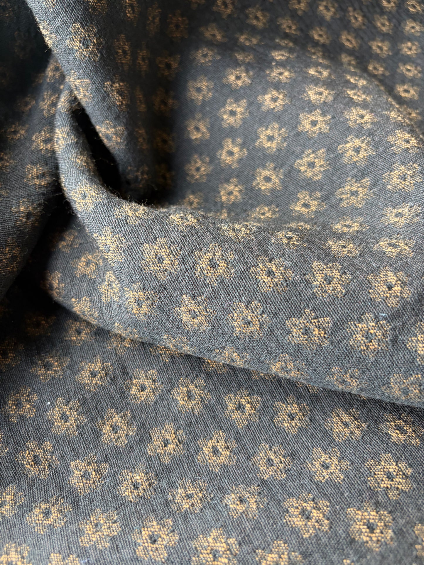 JEAN 008  cotton jacquard brown flower 2