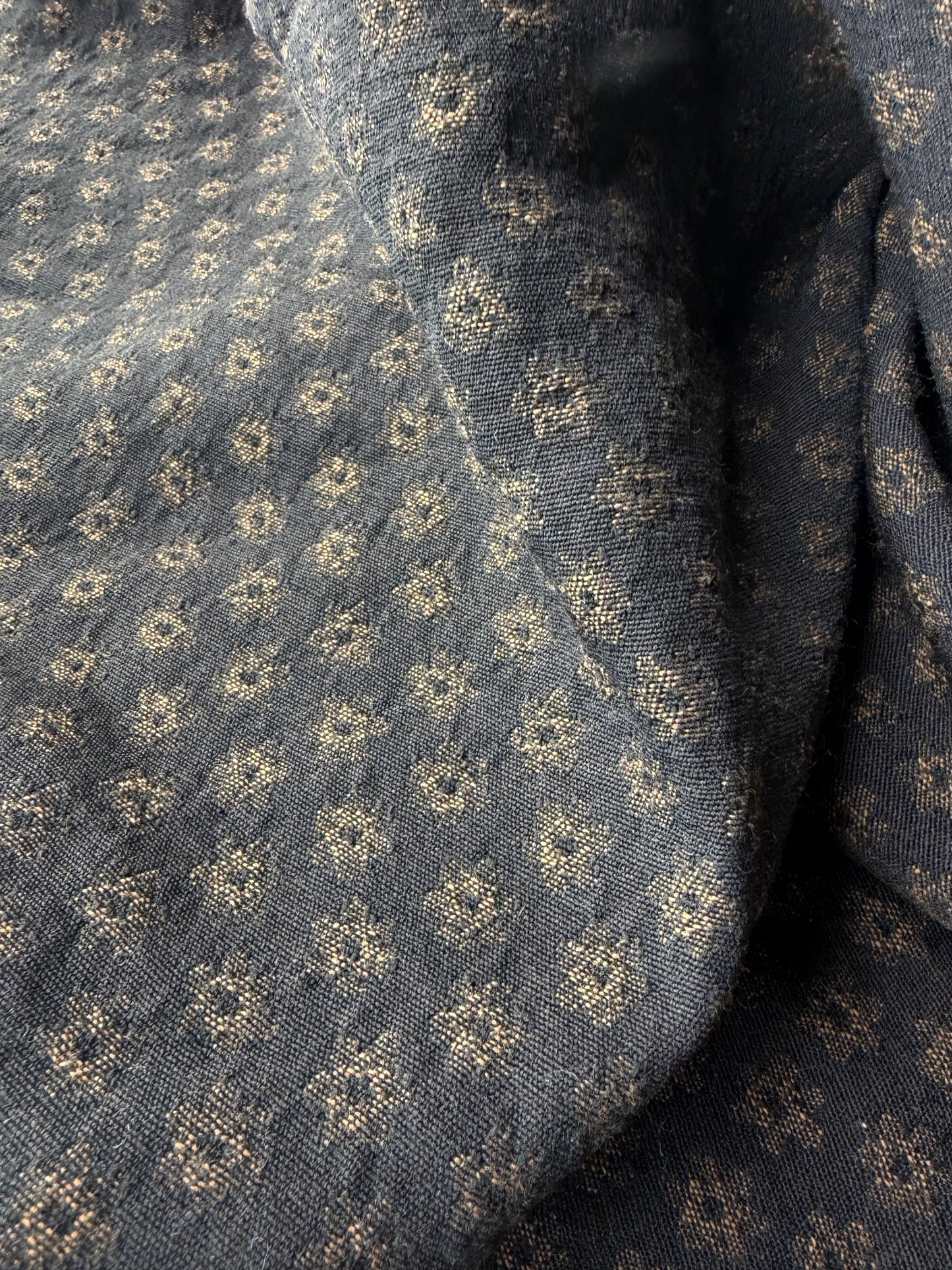 JEAN 008  cotton jacquard brown flower 2