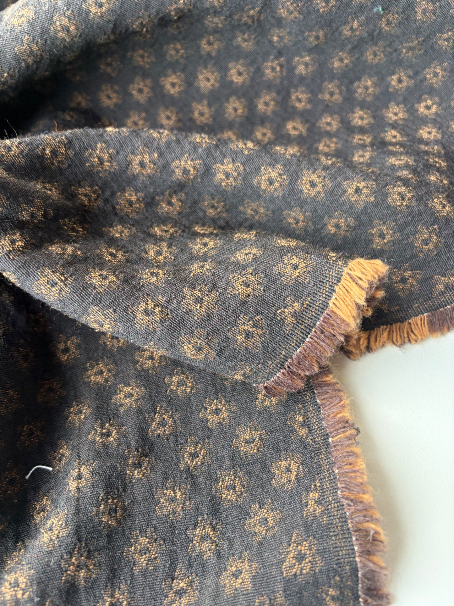 JEAN 008  cotton jacquard brown flower 2