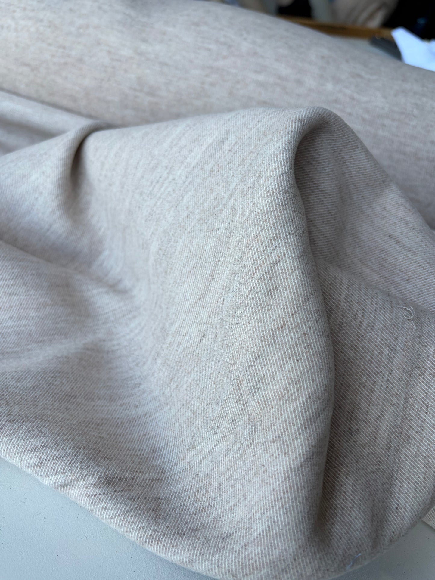 GAIL 025 light greige mélange wool flannel