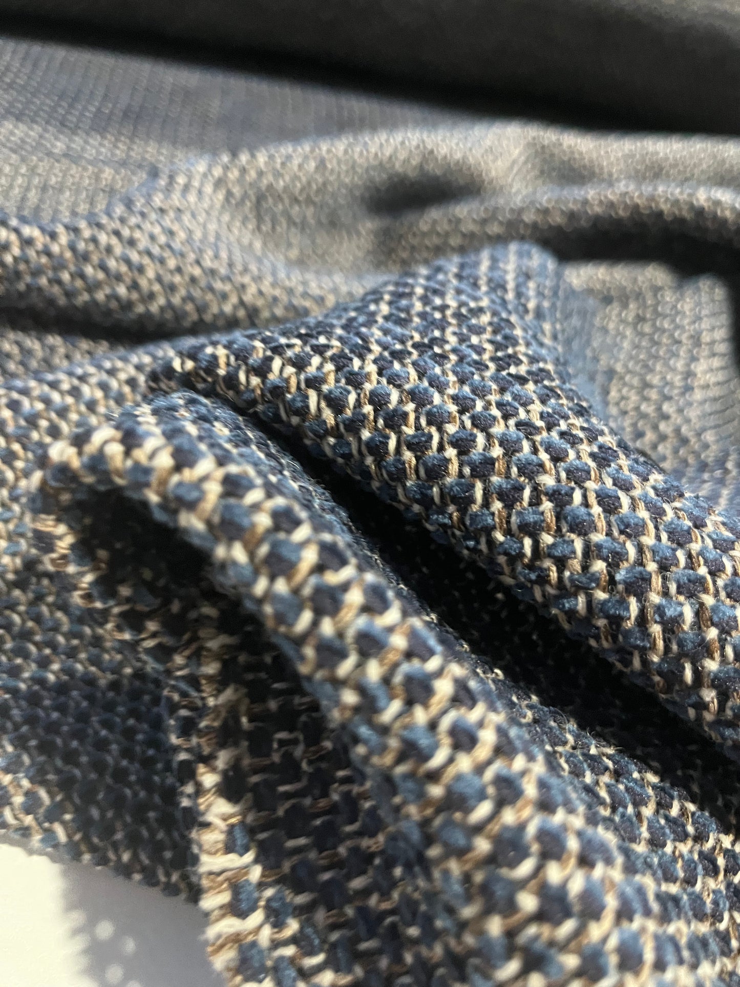 JULIA 007 cotton tweed indigo/sand