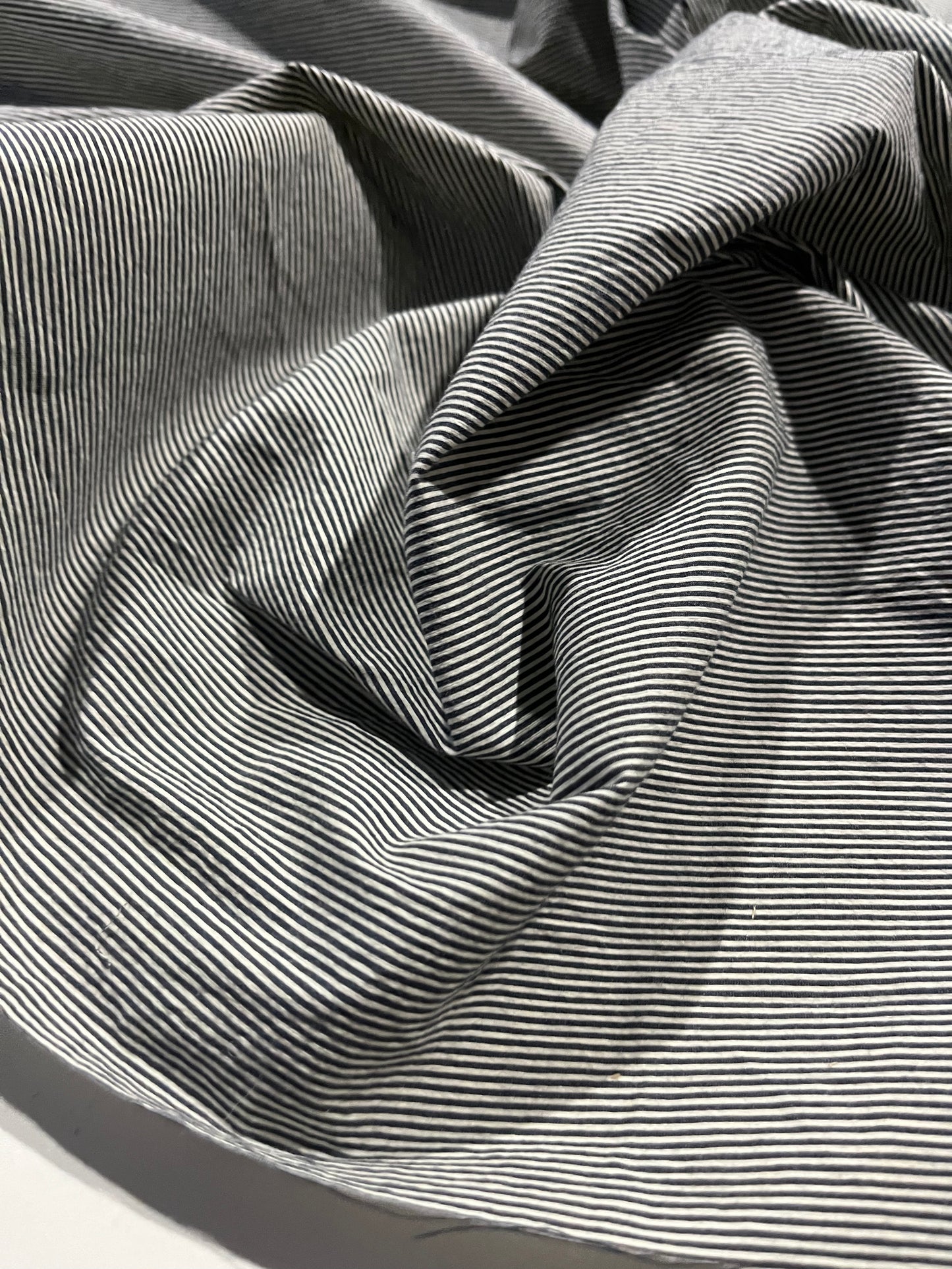 Soft Origin 040 woven cotton stretch pinstripes