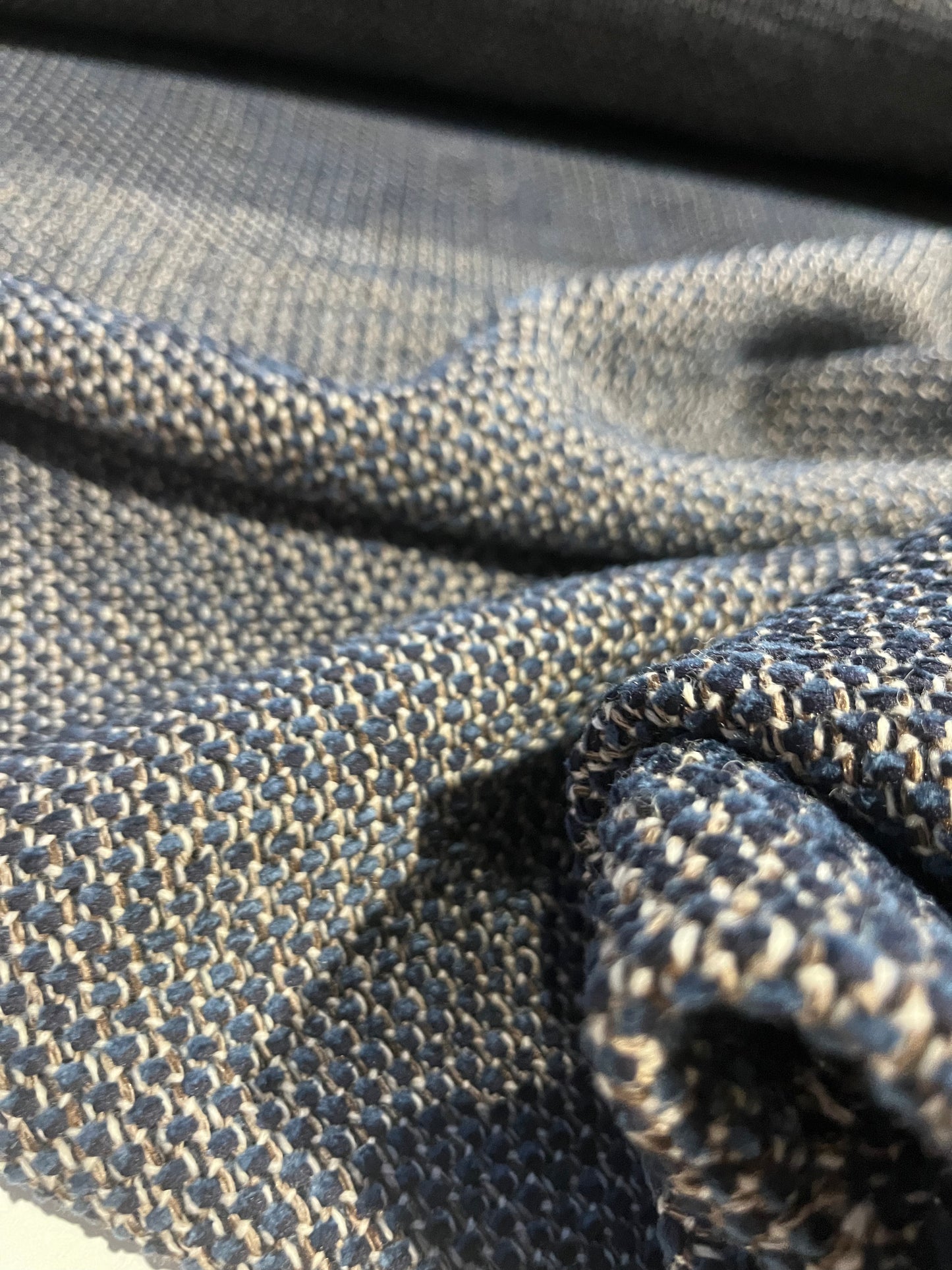 JULIA 007 cotton tweed indigo/sand