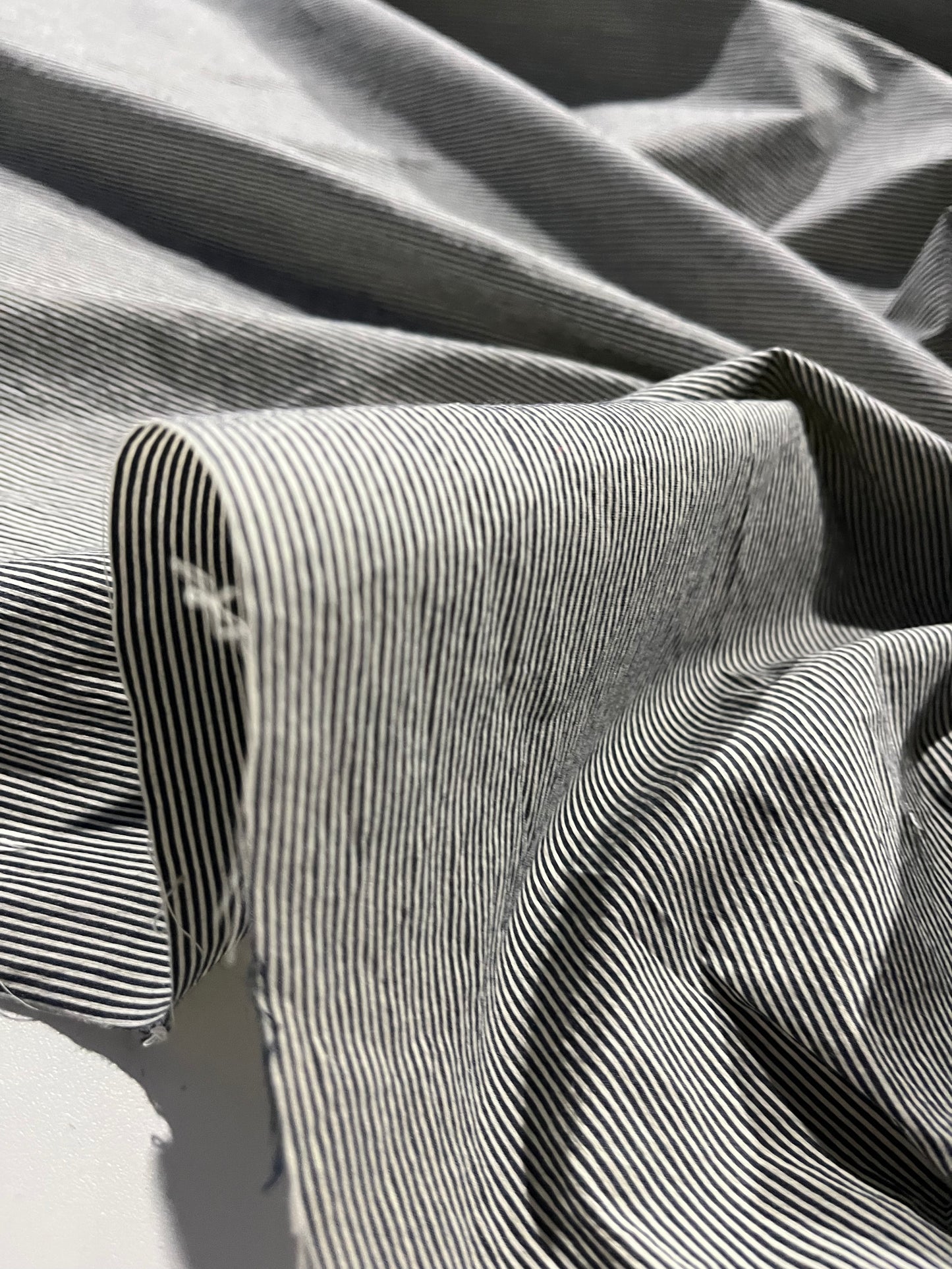 Soft Origin 040 woven cotton stretch pinstripes