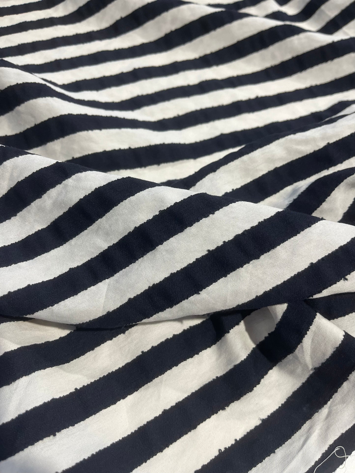 JULIA 008  colourwoven cotton stripe navy/white