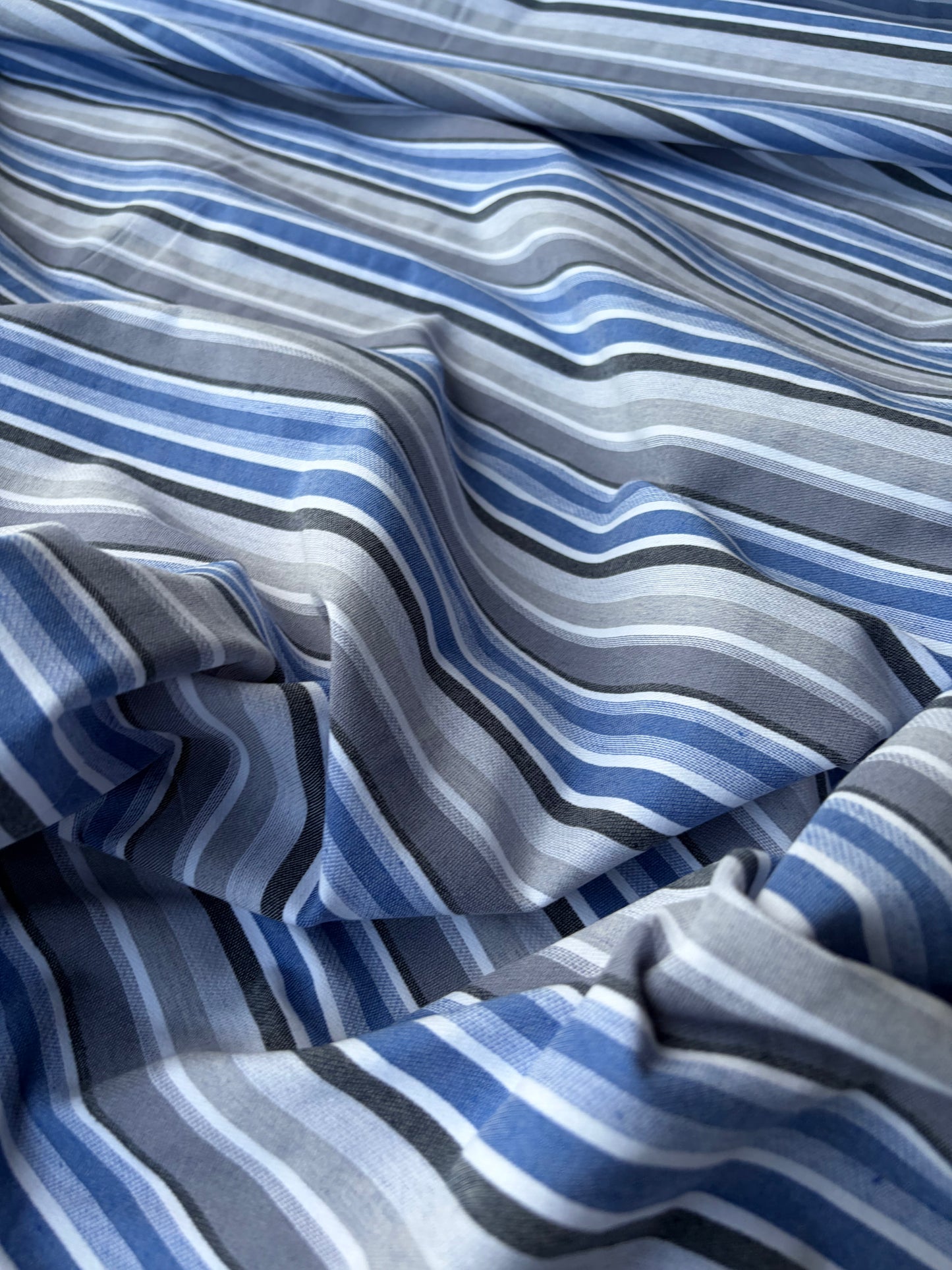 JEAN 017 cotton bengaline stripes multi blue