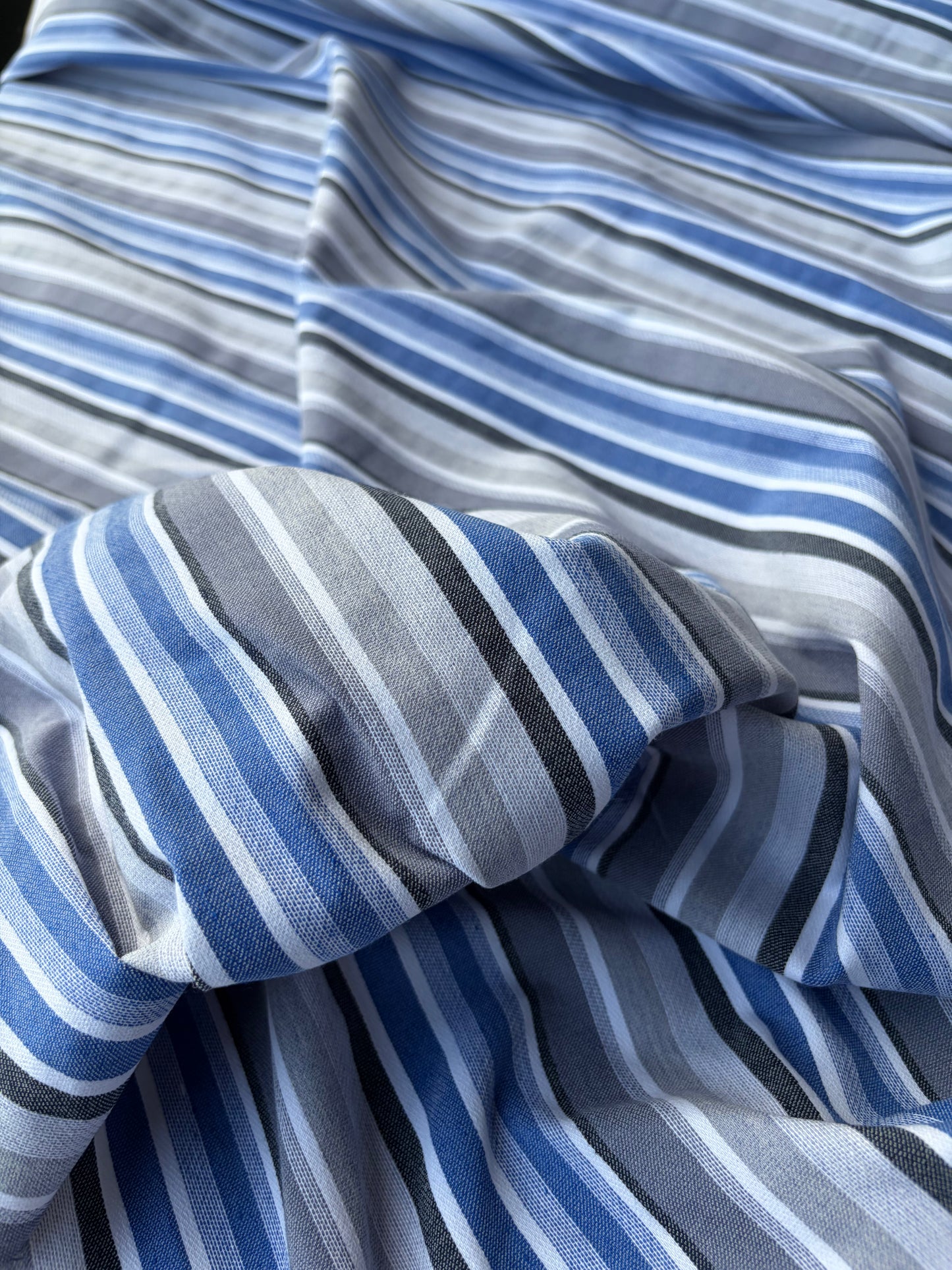 JEAN 017 cotton bengaline stripes multi blue