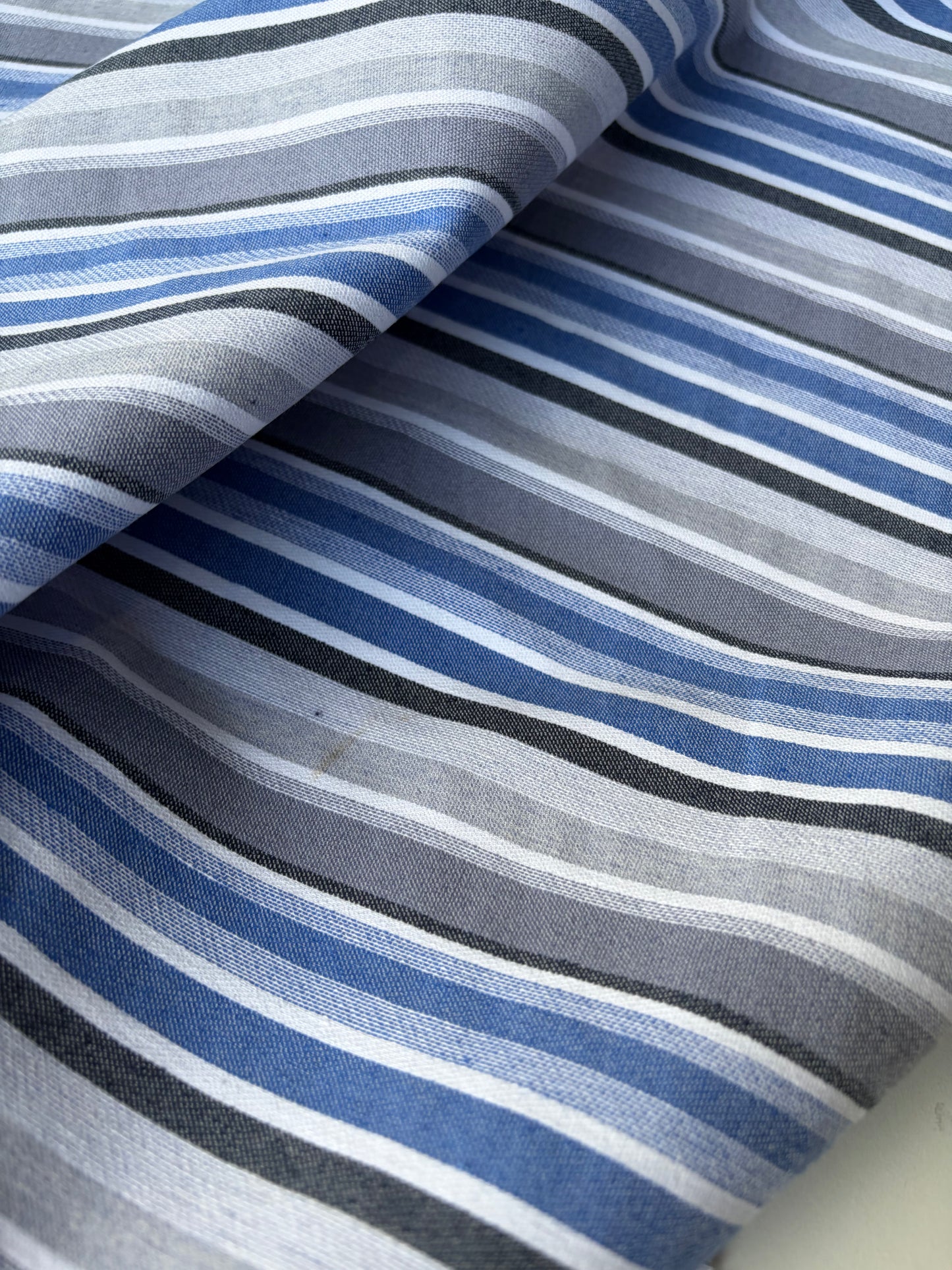 JEAN 017 cotton bengaline stripes multi blue