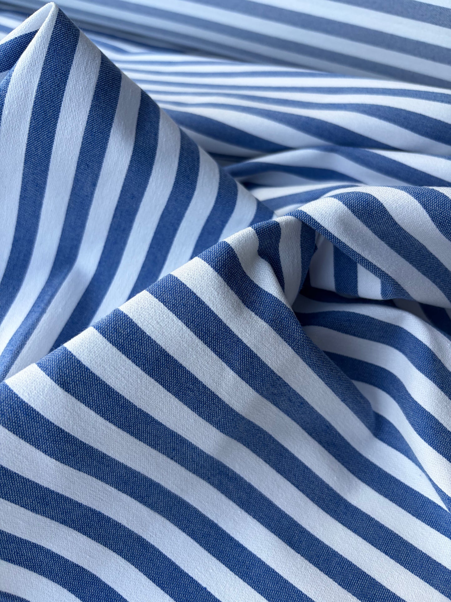 JEAN 019 cotton bengaline stripes cobalt blue