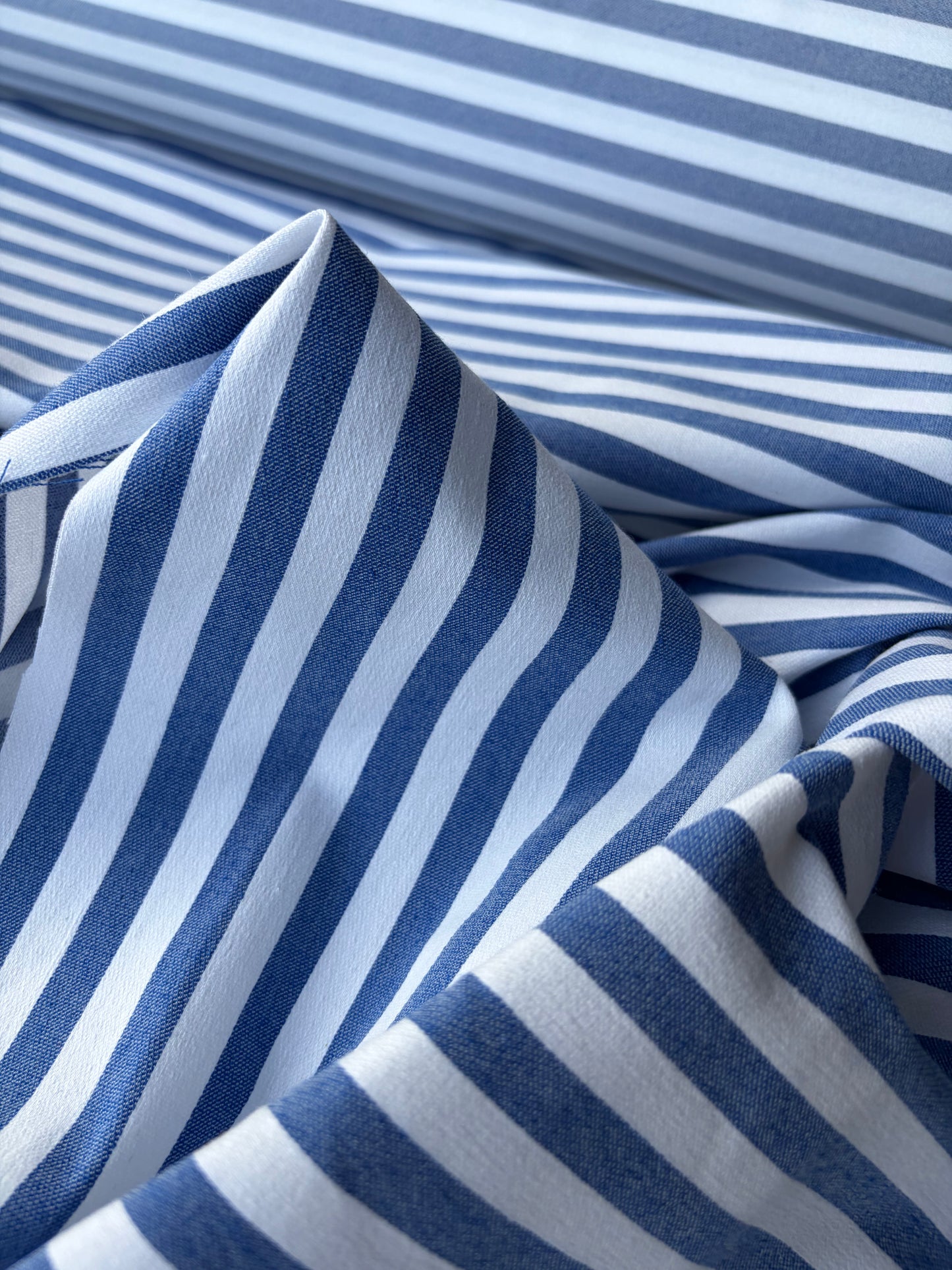 JEAN 019 cotton bengaline stripes cobalt blue